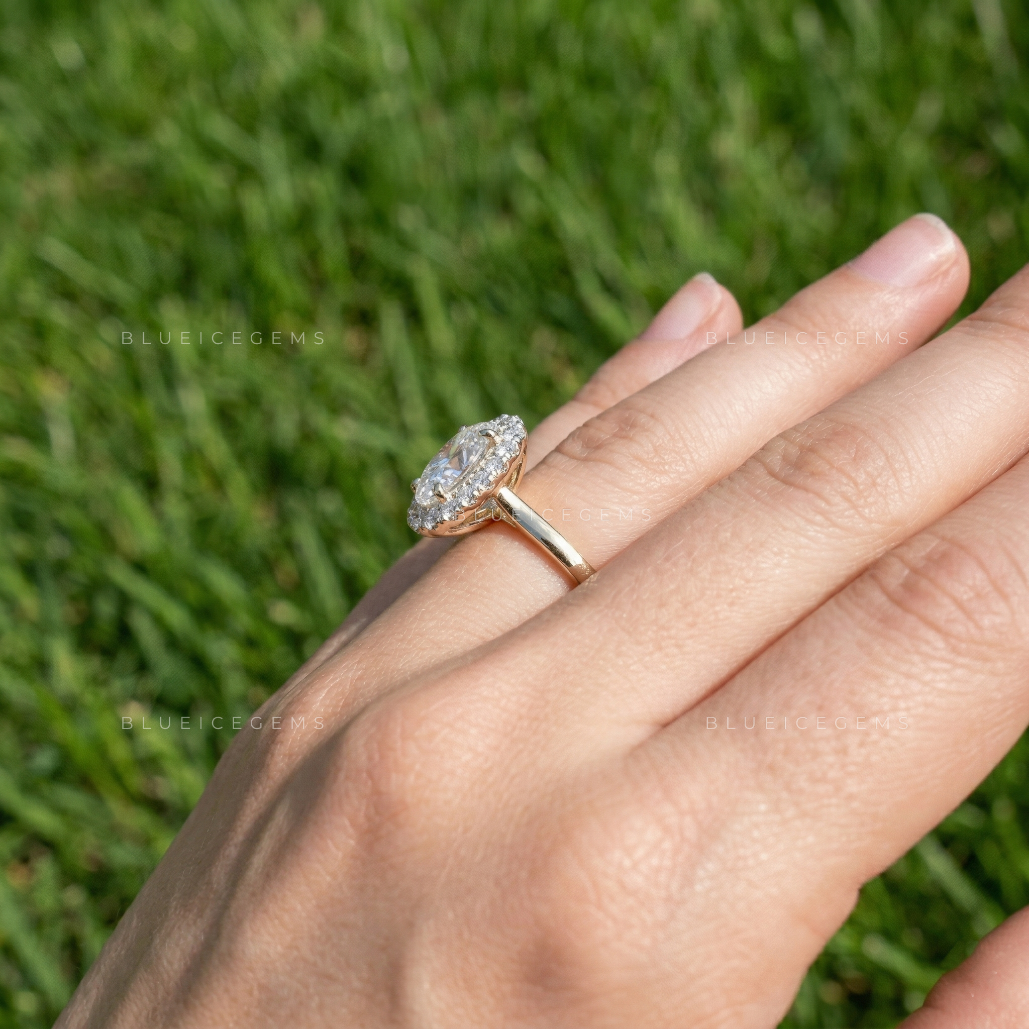 Refined Brilliance Oval Cut Accent Engagement Ring