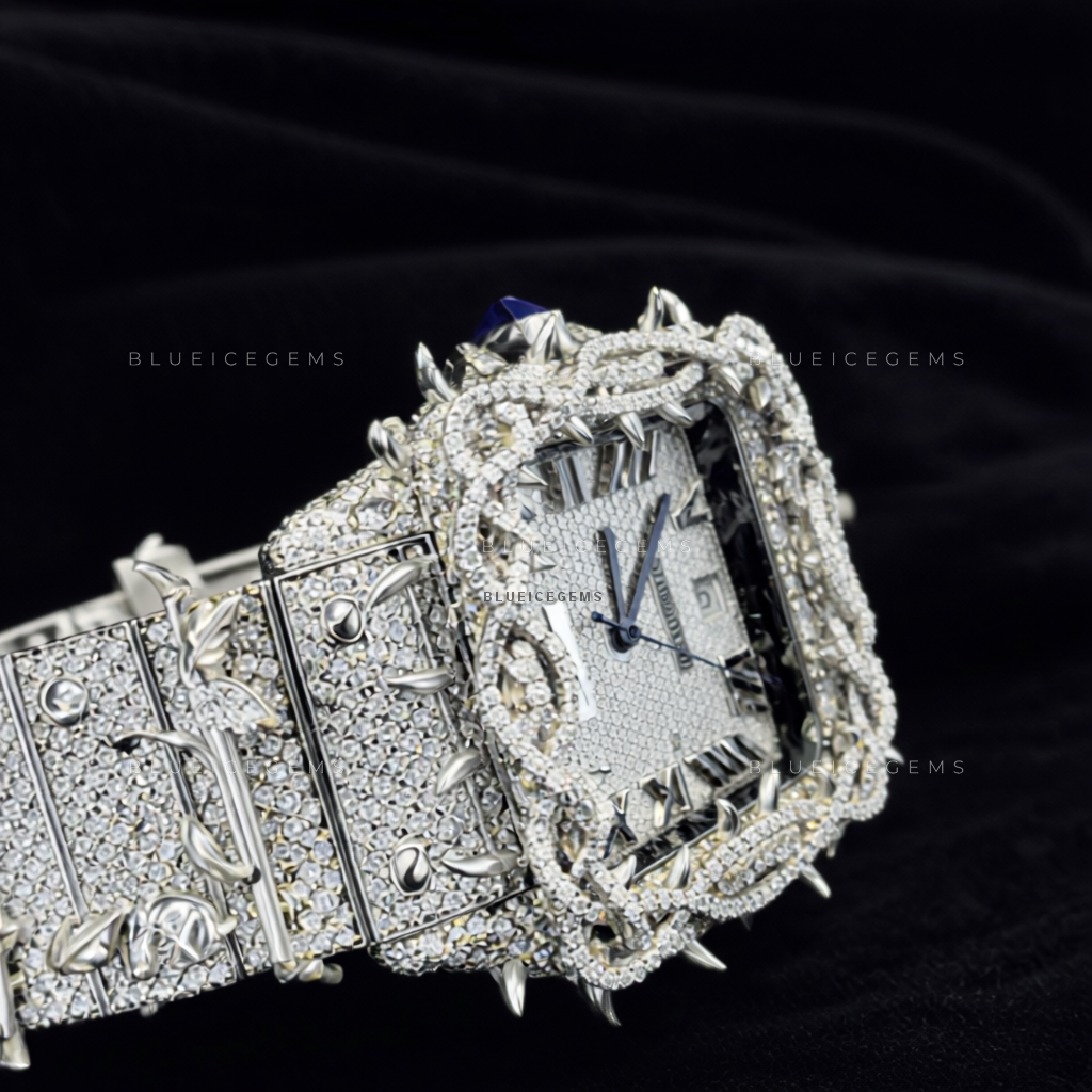 Thorn Frost: Custom Iced-Out Spike Moissanite Watch