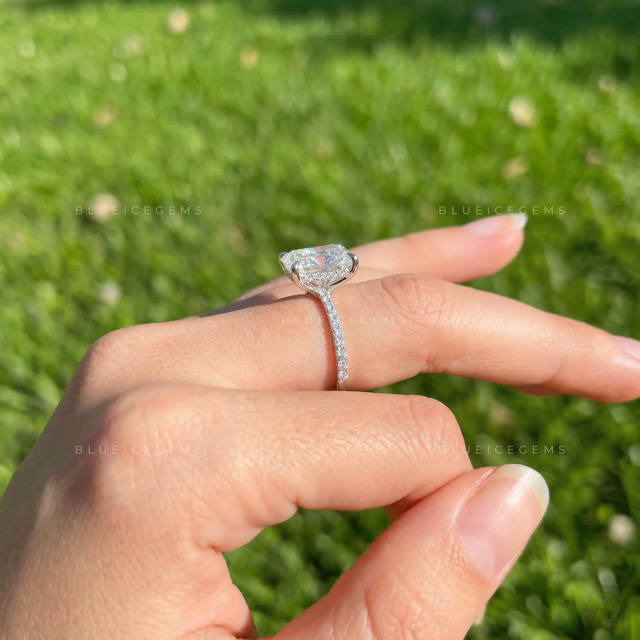 Modern Luxe Radiant Cut Euro Shank Ring