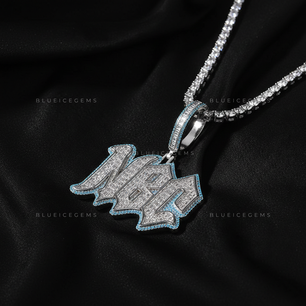 The "NBC" Azure Frost: Electric Blue Halo & Multi-Stone Fusion Pendant