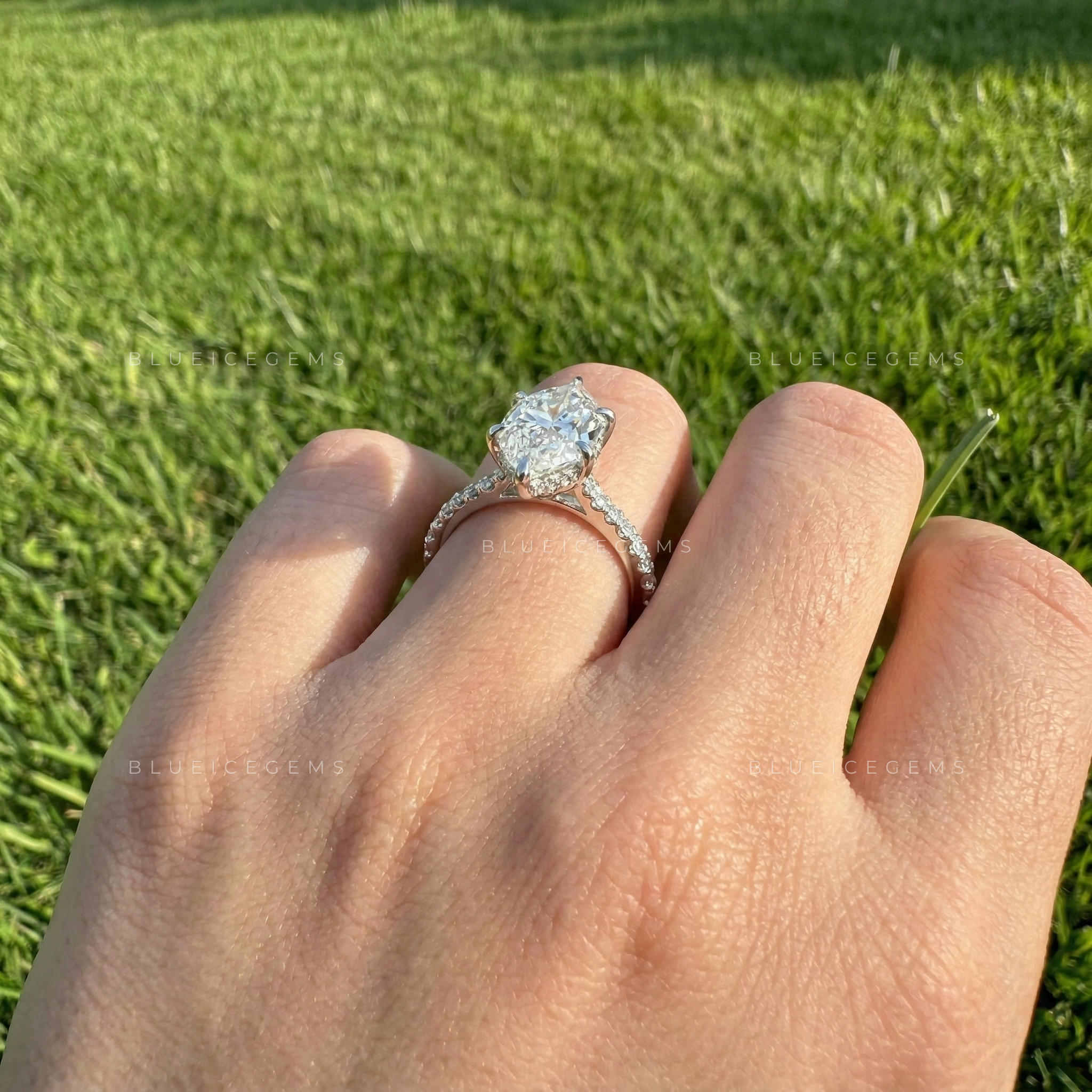 Regal Radiance Dutch Marquise Cut Hidden Accent Engagement Ring
