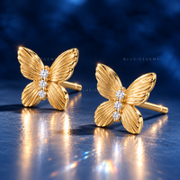Sculptural Butterfly Diamond Stud Earrings