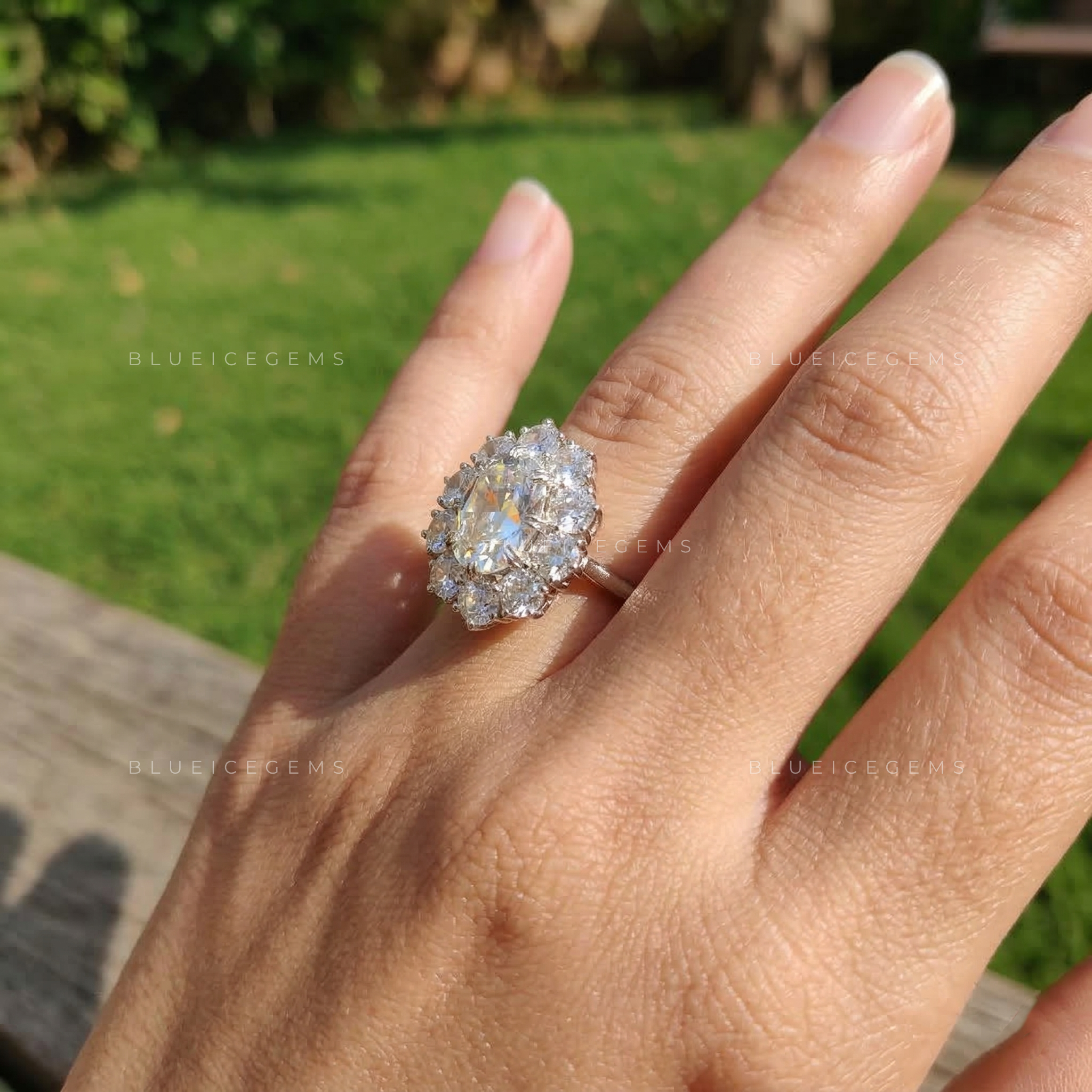 Antique Grandeur Oval Rose Cut Cathedral Statement Ring