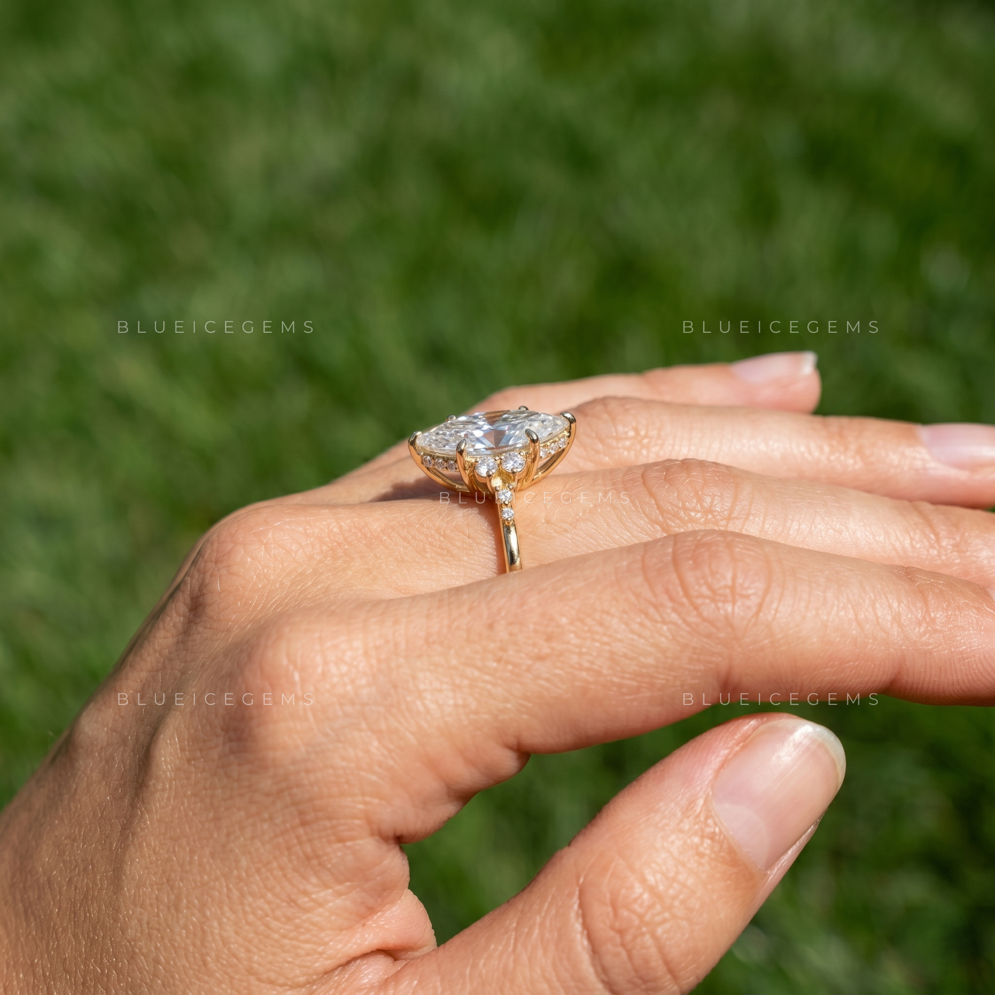 Aurelia Marquise Cut Certified Brilliant Accent Solitaire Engagement Ring
