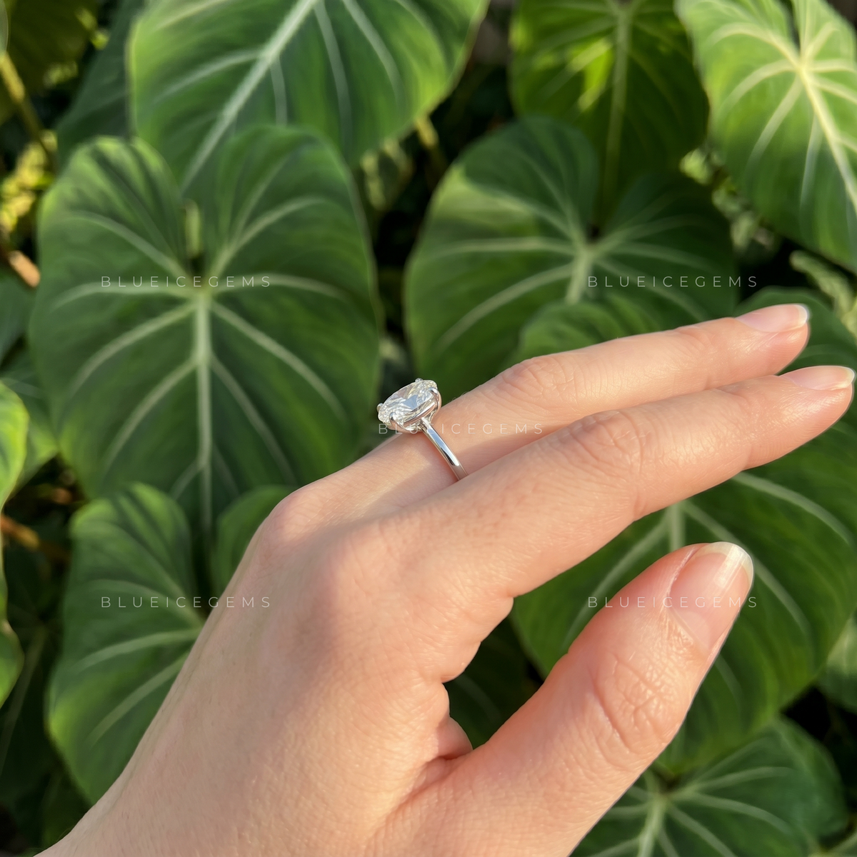 Radiant Oval Brilliant Cut Solitaire Engagement Ring