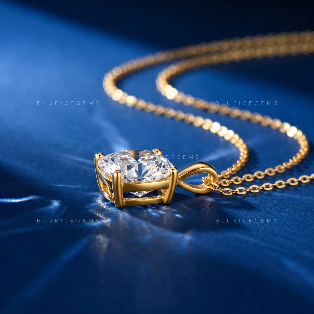 Cushion Cut Solitaire Diamond Pendant