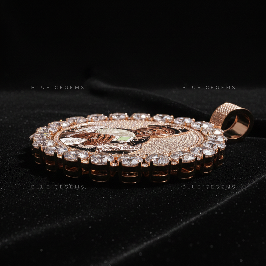 The Imperial Hustle: Rose Gold Solitaire Halo & Diamond Portrait Sovereign