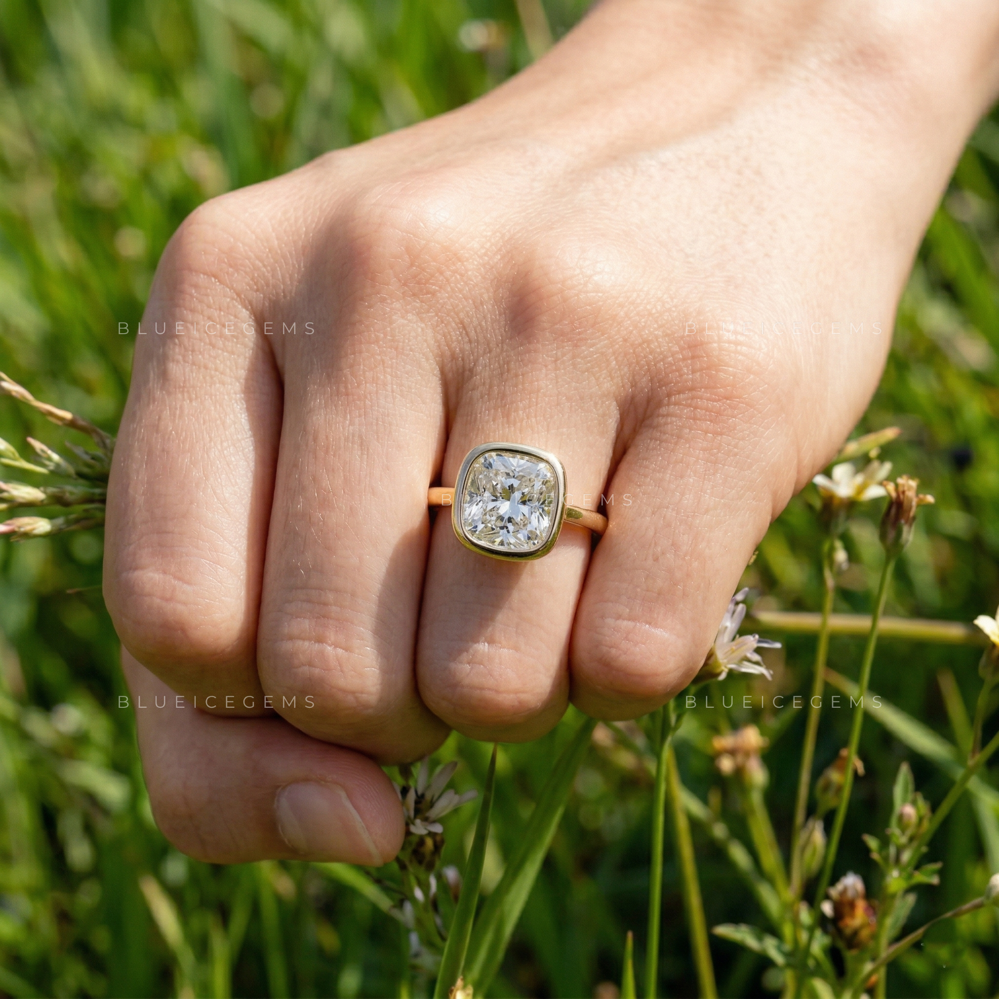 Velvet Radiance Cushion Cut Solitaire Ring