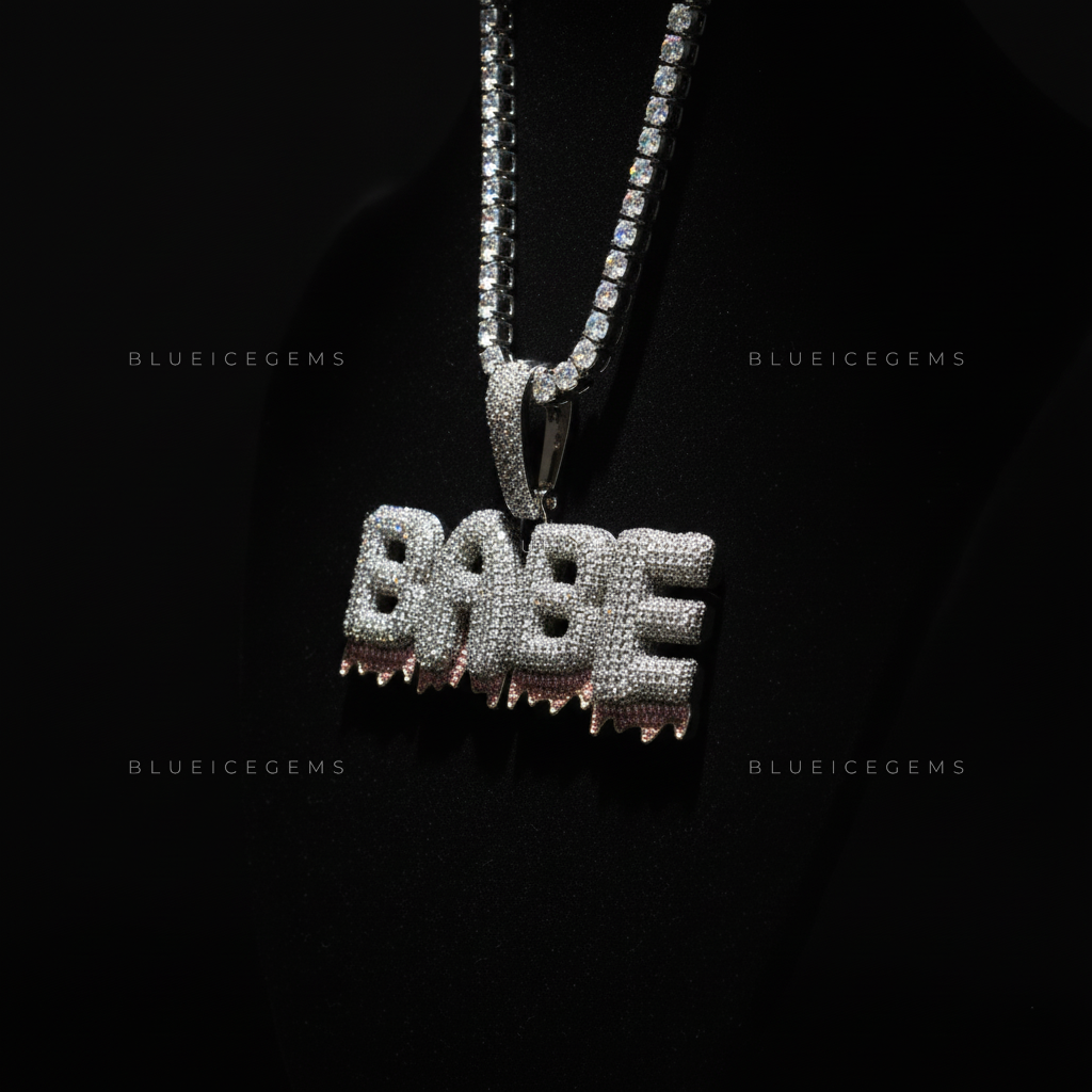 The "BABE" Iced Drip: Two-Tone Frost & 3D Bubble Script Sovereign