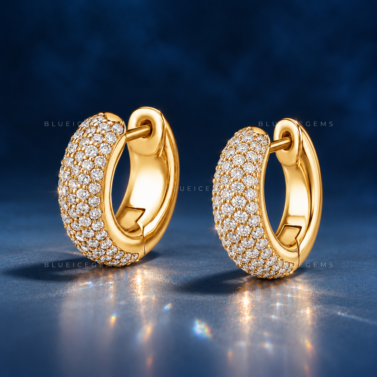 Micro Pavé Diamond Tube Hoop Earrings