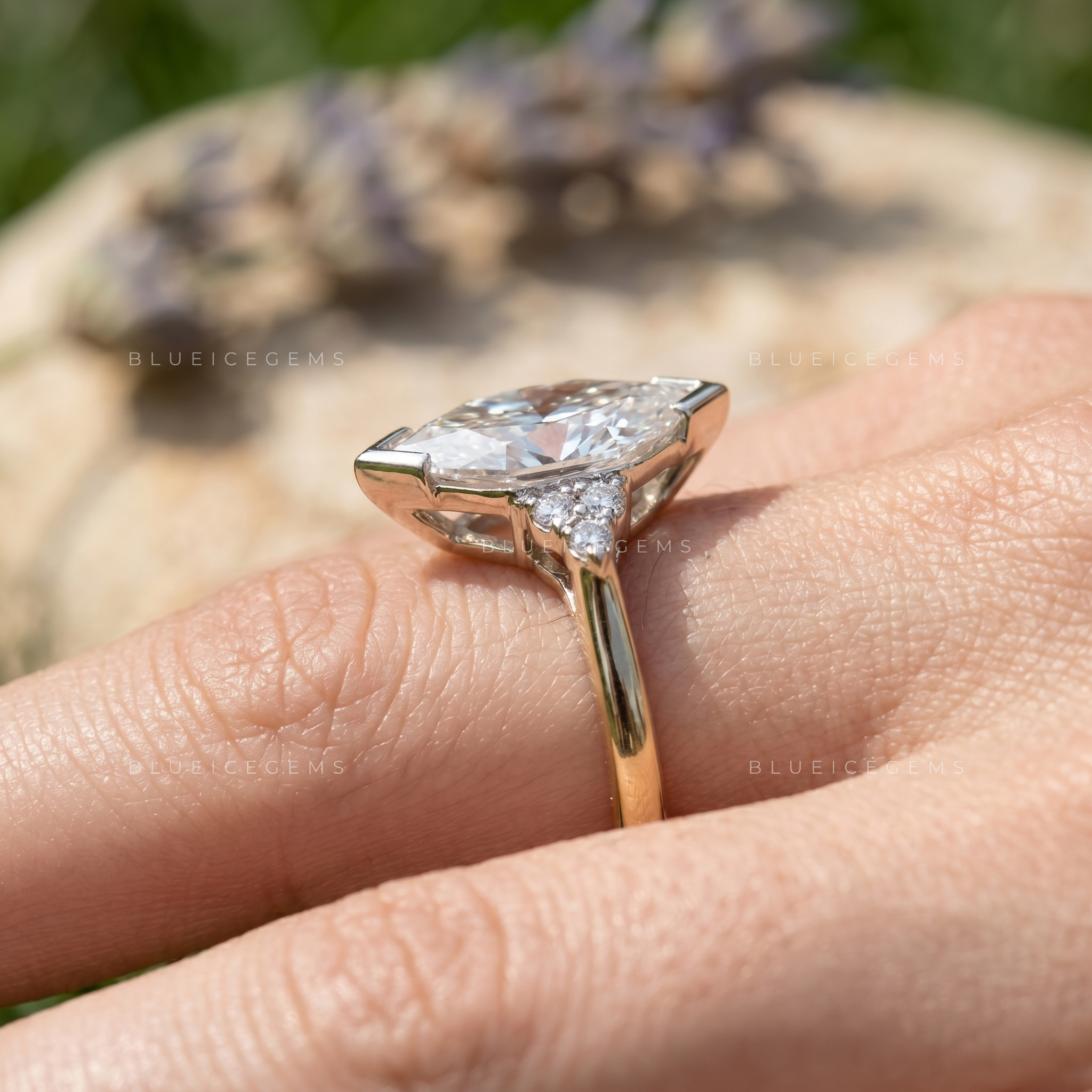 Vintage Majesty Dutch Marquise Cut Hidden Accent Engagement Ring