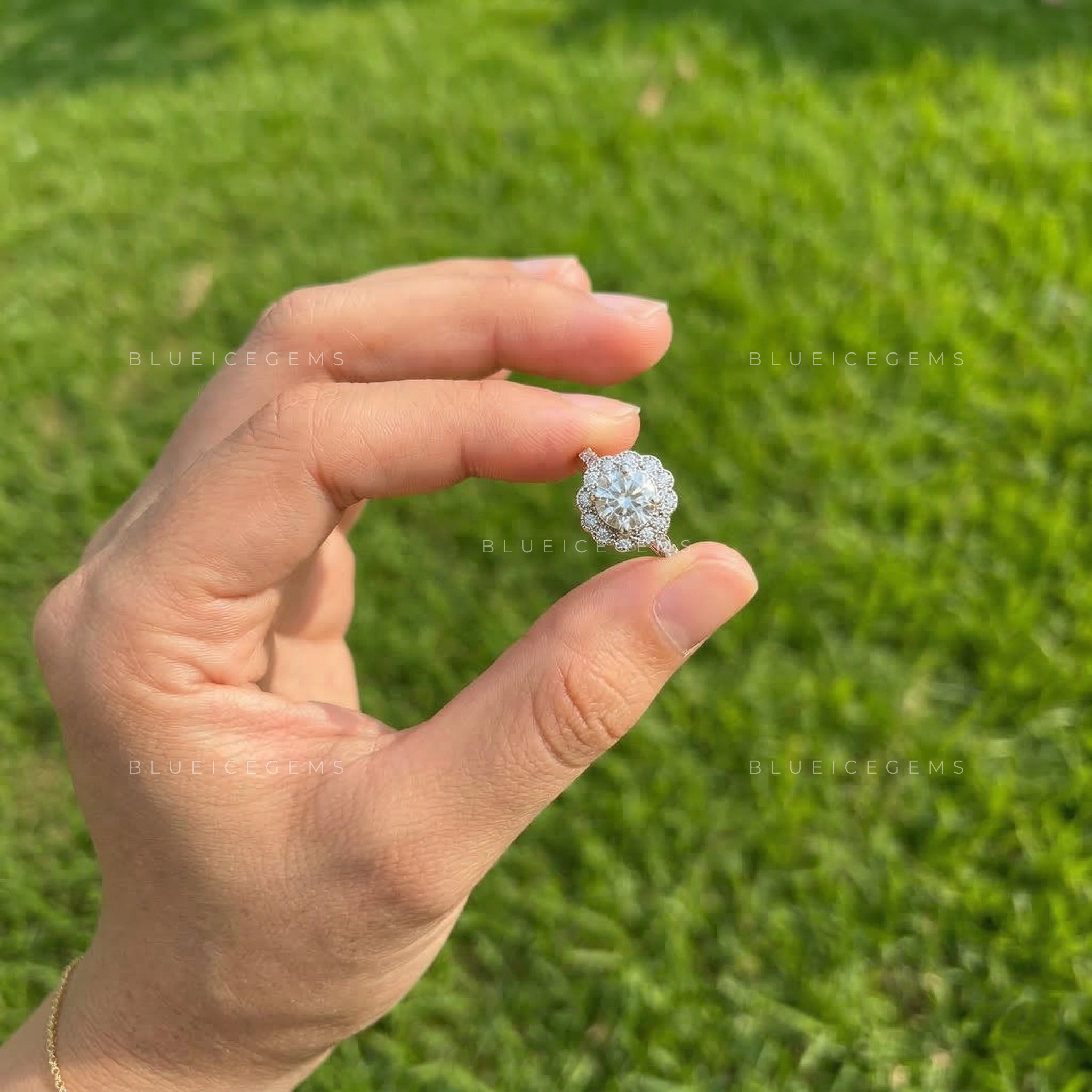 Eternal Radiance Round Brilliant Cut Hidden Halo Ring