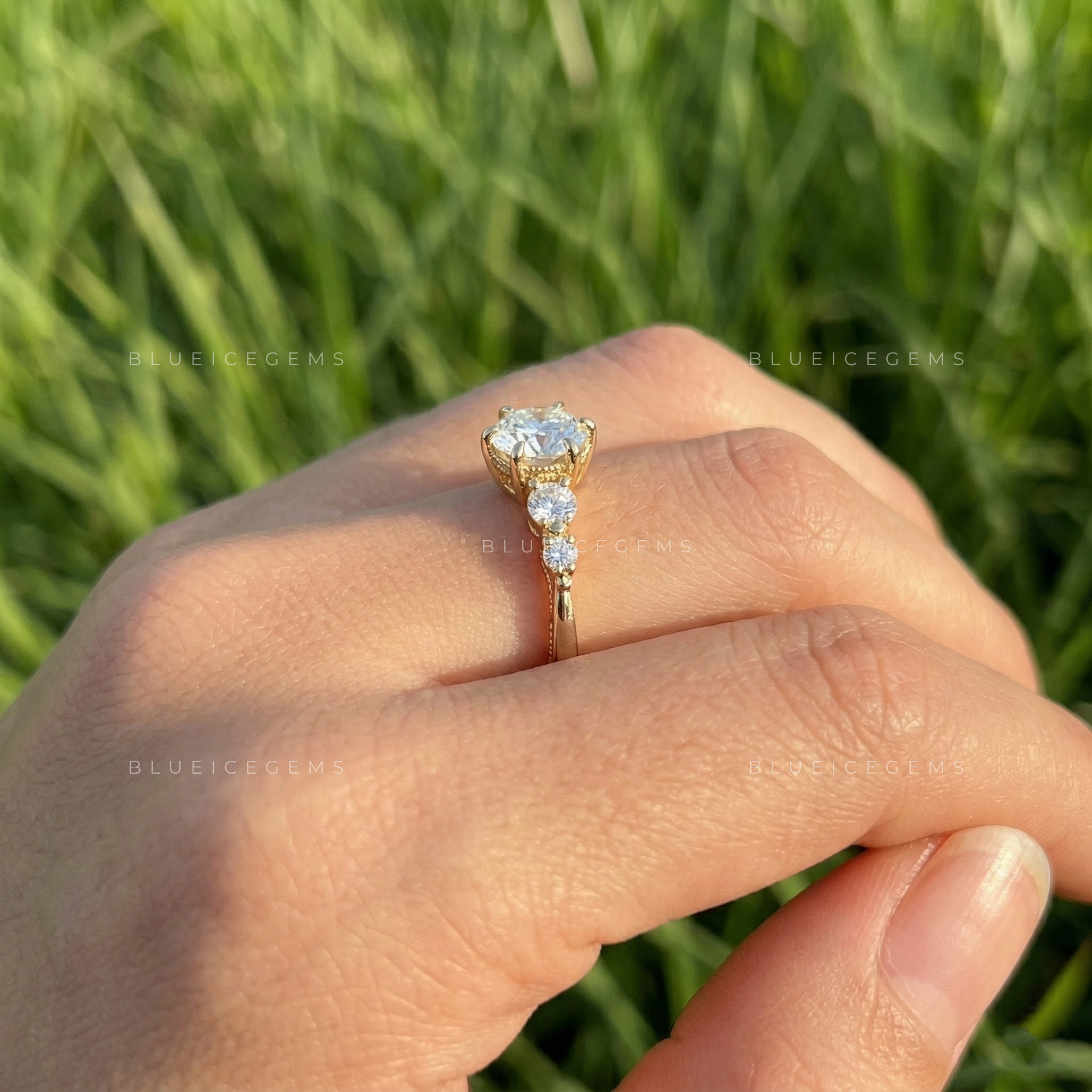 The "Everyday Icon" Dainty Round Brilliant Claw Prong Promise Ring