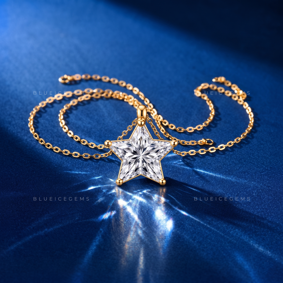 Star Shape Solitaire Diamond Pendant