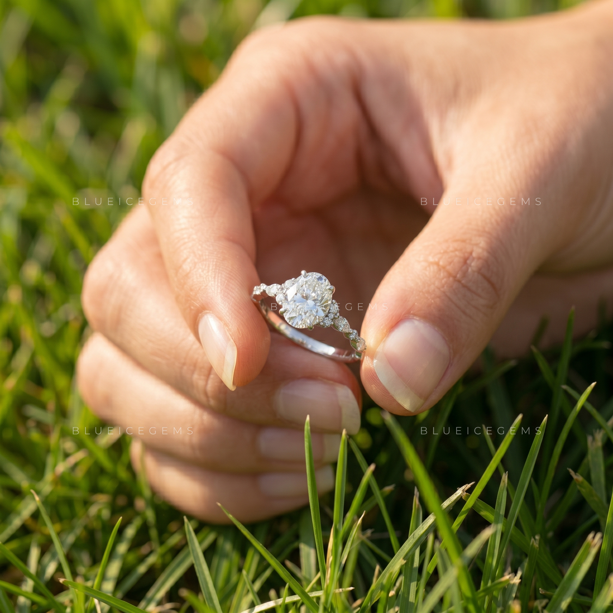 Serene Horizon Radiant Cut Classic Hidden Accent Engagement Ring
