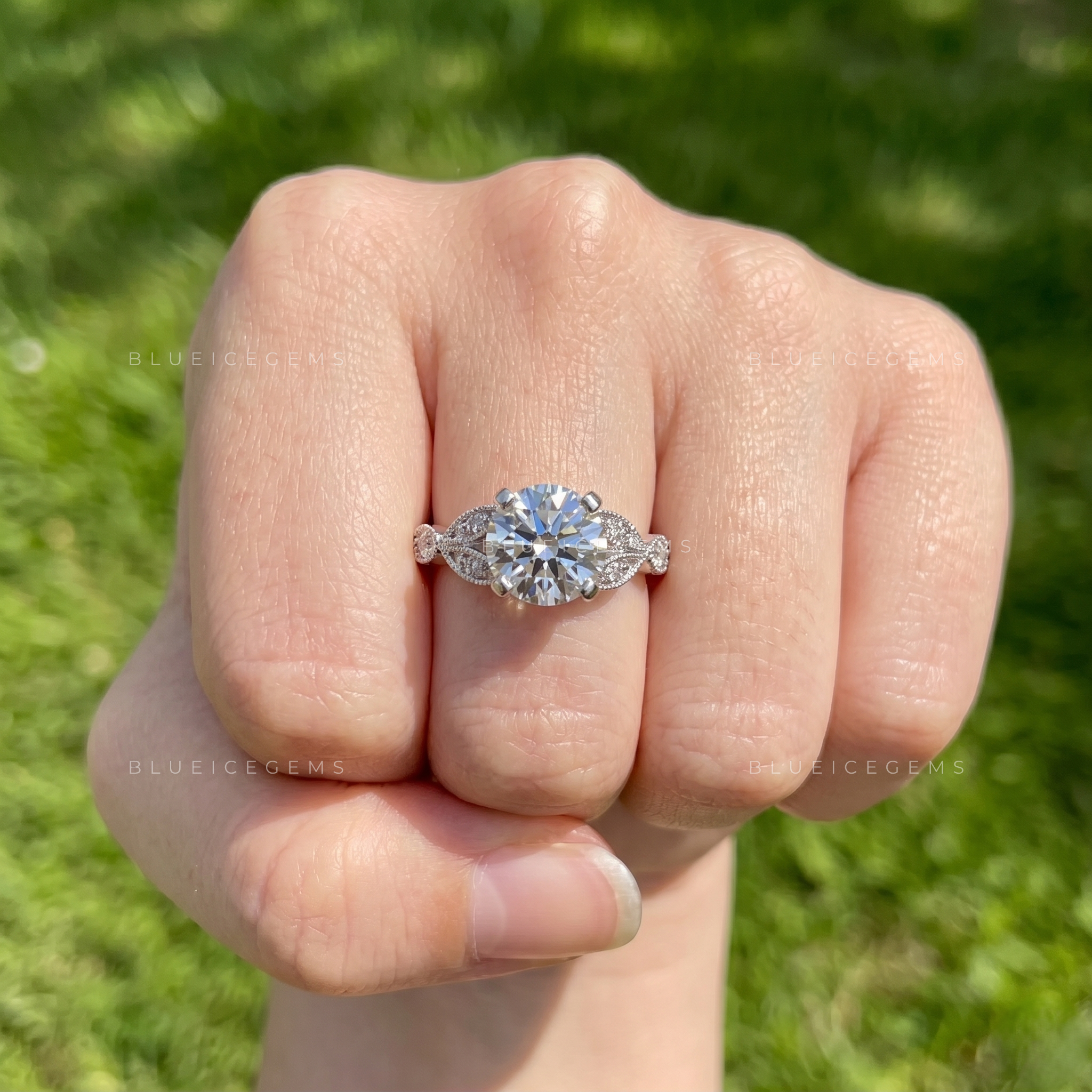 Vintage Romance Round Cut Marquise Outline Milgrain Statement Ring