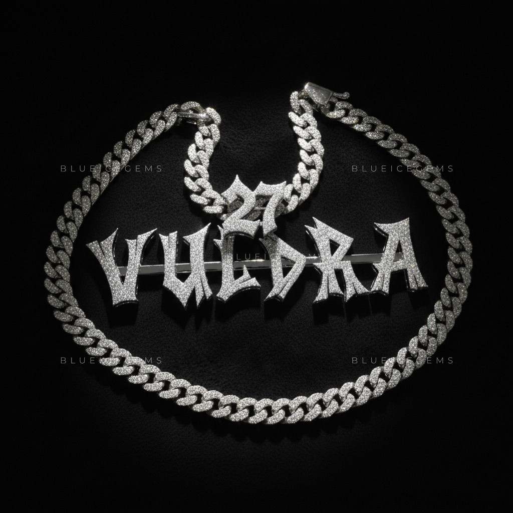 The "VULDRA 27" Sovereign: Sharp-Edge Gothic pendant in Pure Ice