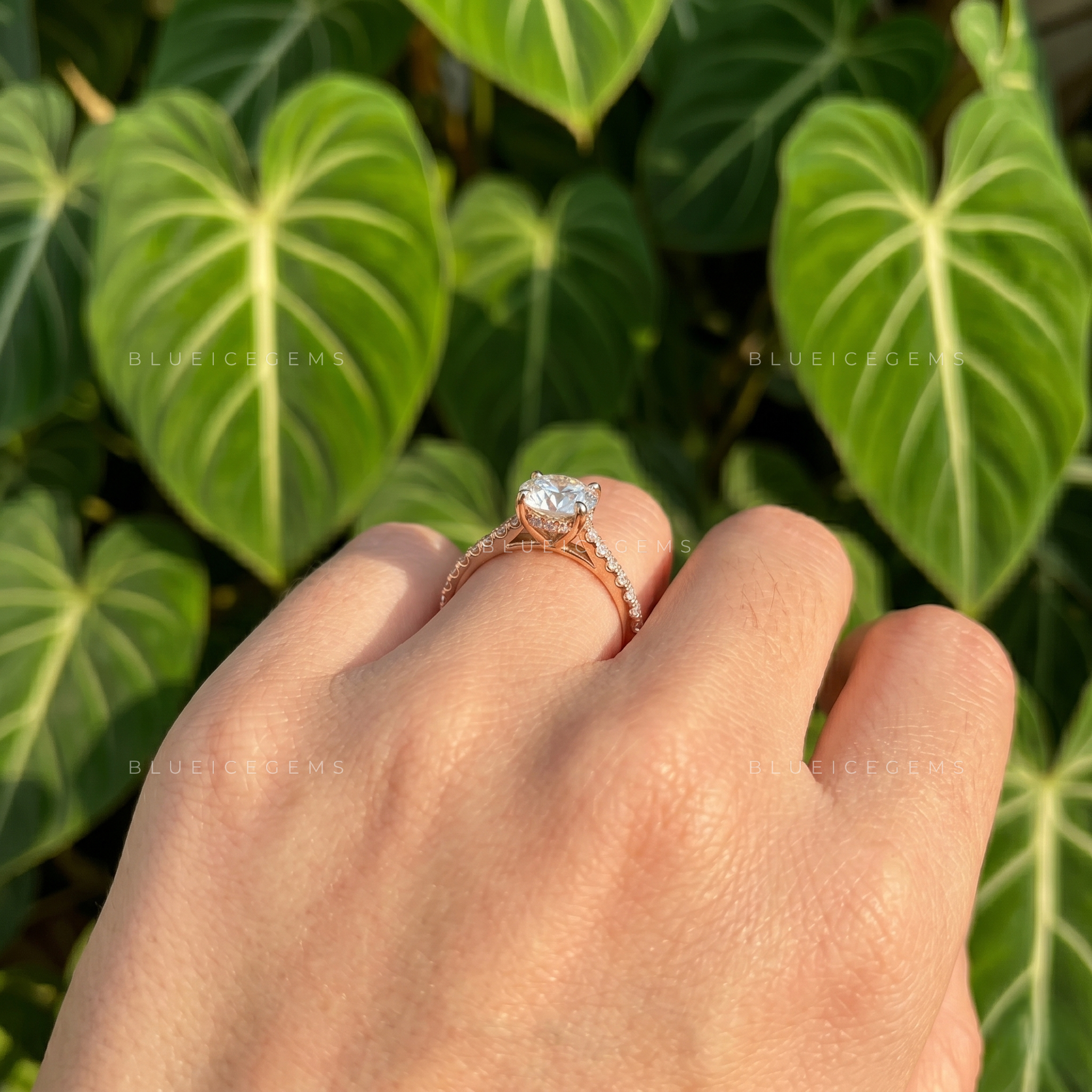 Enchanting Elegance Round Cut Hidden Halo Pave Engagement Ring