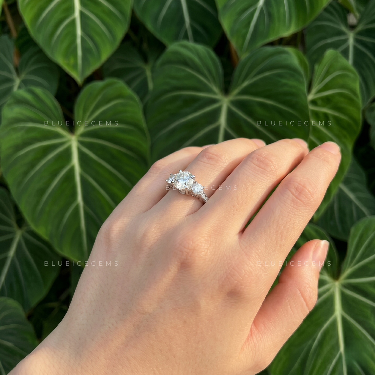Everlasting Trilogy Round Brilliant Cut Three Stone Engagement Ring