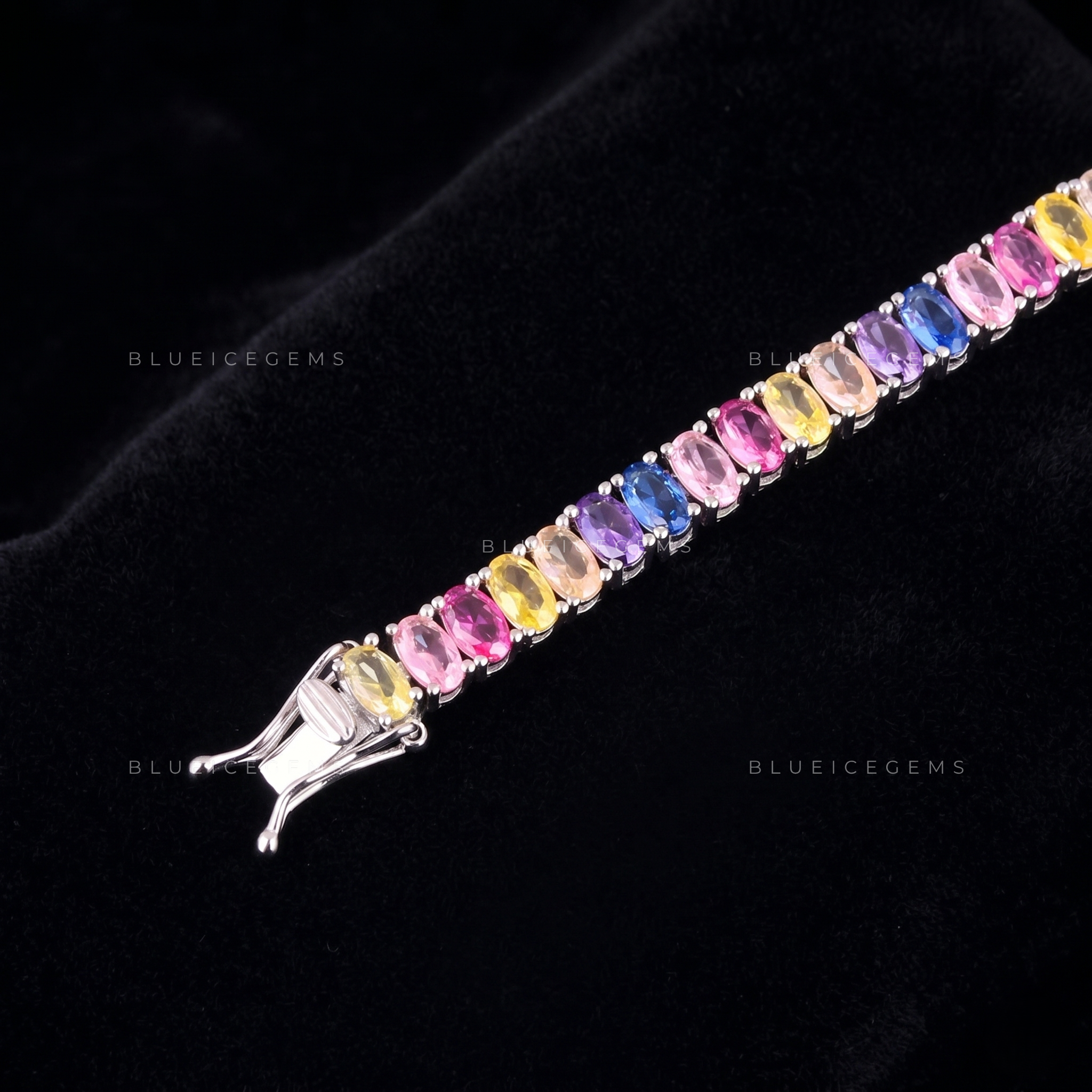 Vivid Spectrum Oval-Cut Prism Tennis Statement