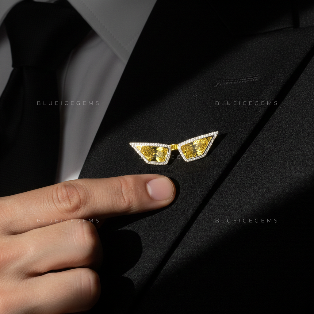 The Gilded Vision: Bespoke Sunglasses Statement Brooch