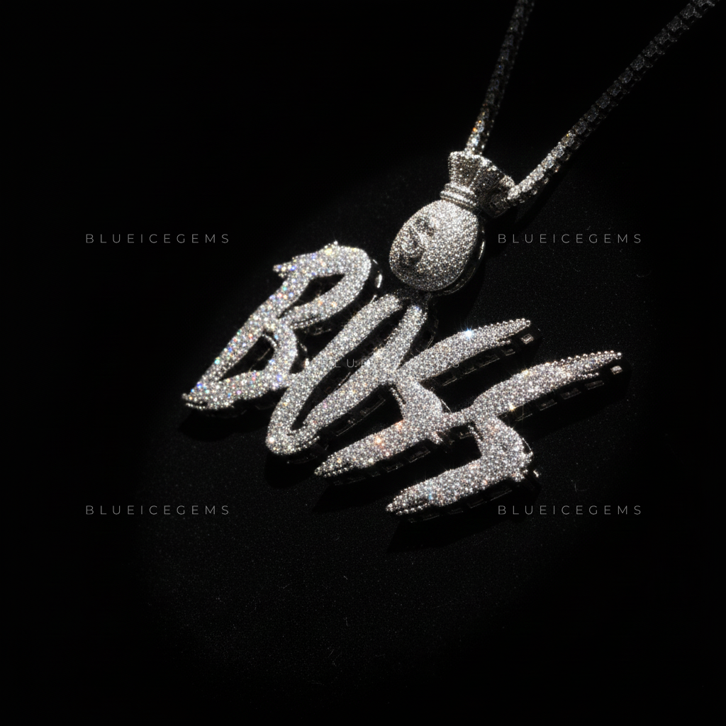 The "BOSS" Ambition: Sharp Electric Script & Money Bag Emblem Pendant