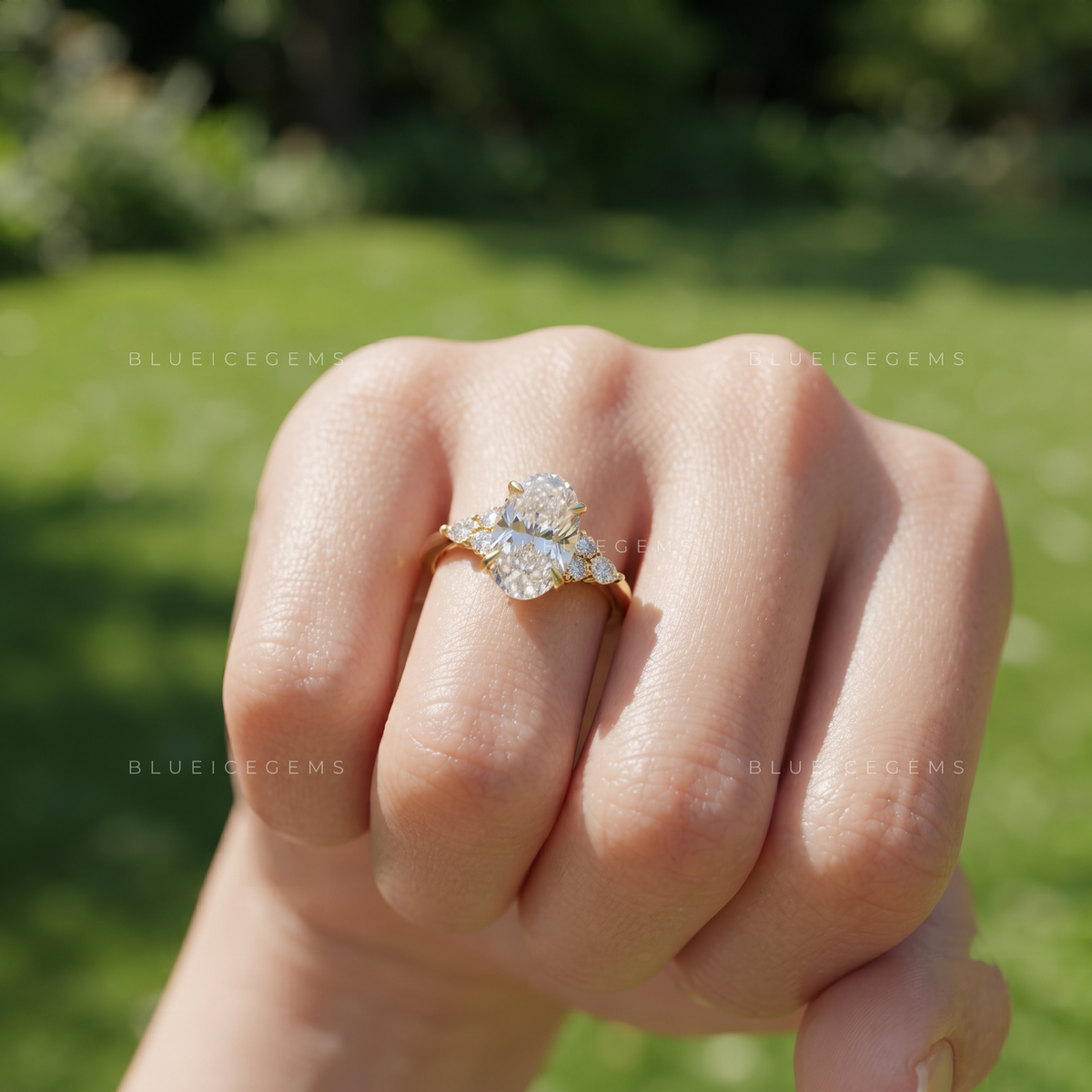Triana Heritage Motif Moval Engagement Ring