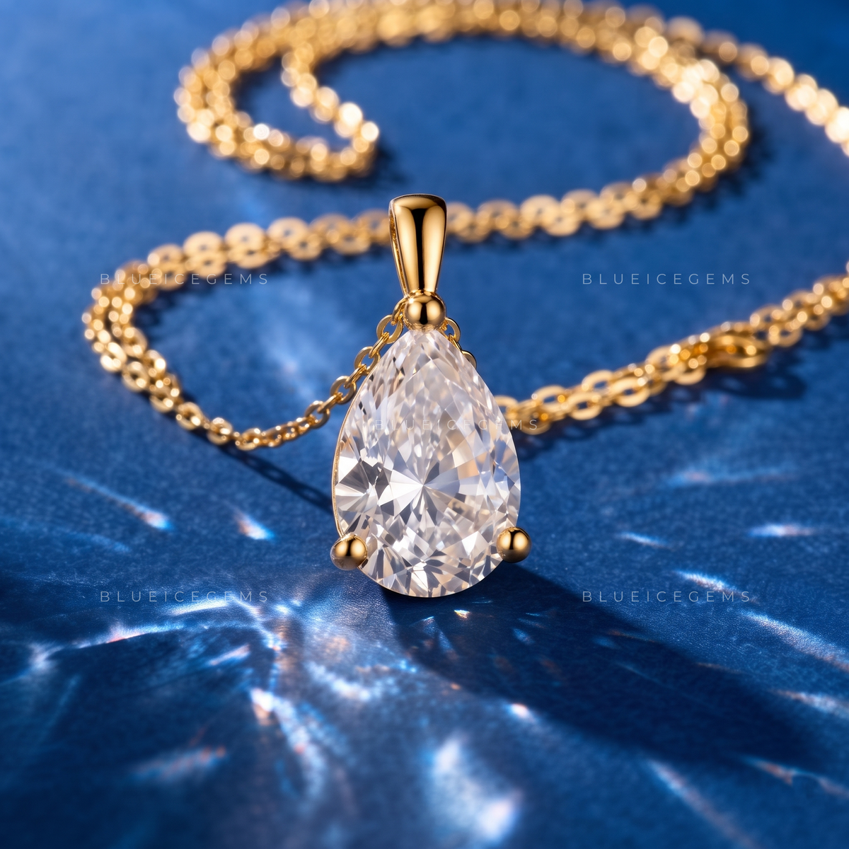 Pear Solitaire Diamond Pendant