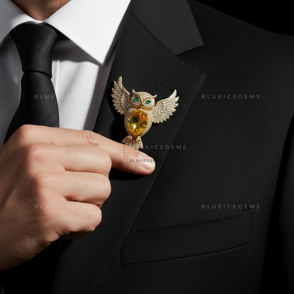 The Nocturnal Gilded: Bespoke Owl Statement Brooch
