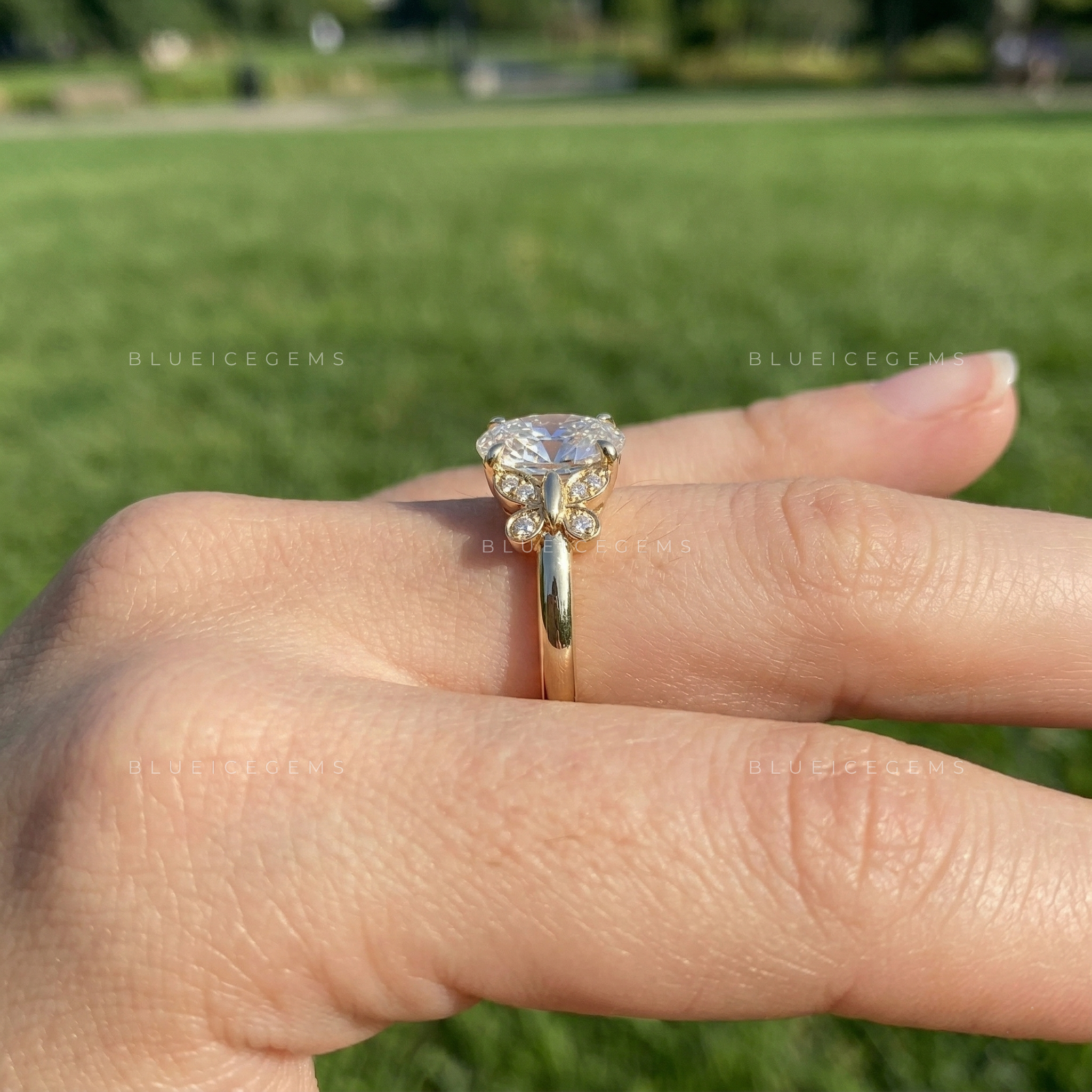 Timeless Radiance Oval Cut Hidden Accents Engagement Ring