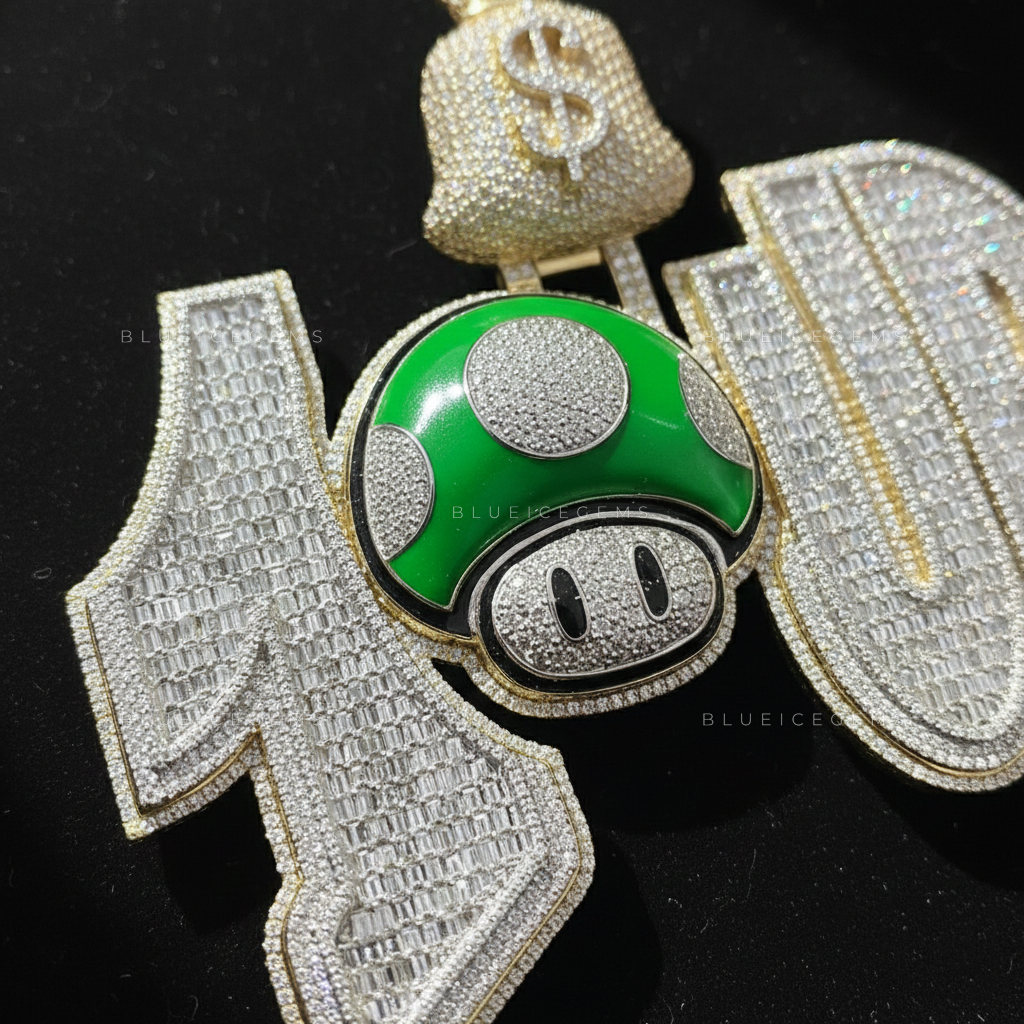 The "1-UP" Power-Level: Mushroom Kingdom Money Bag Multi-Tone Pendant