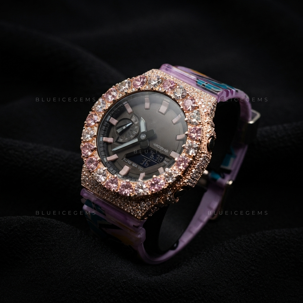 Blush Heart Dynasty Watch – 13+ CT VVS Moissanite