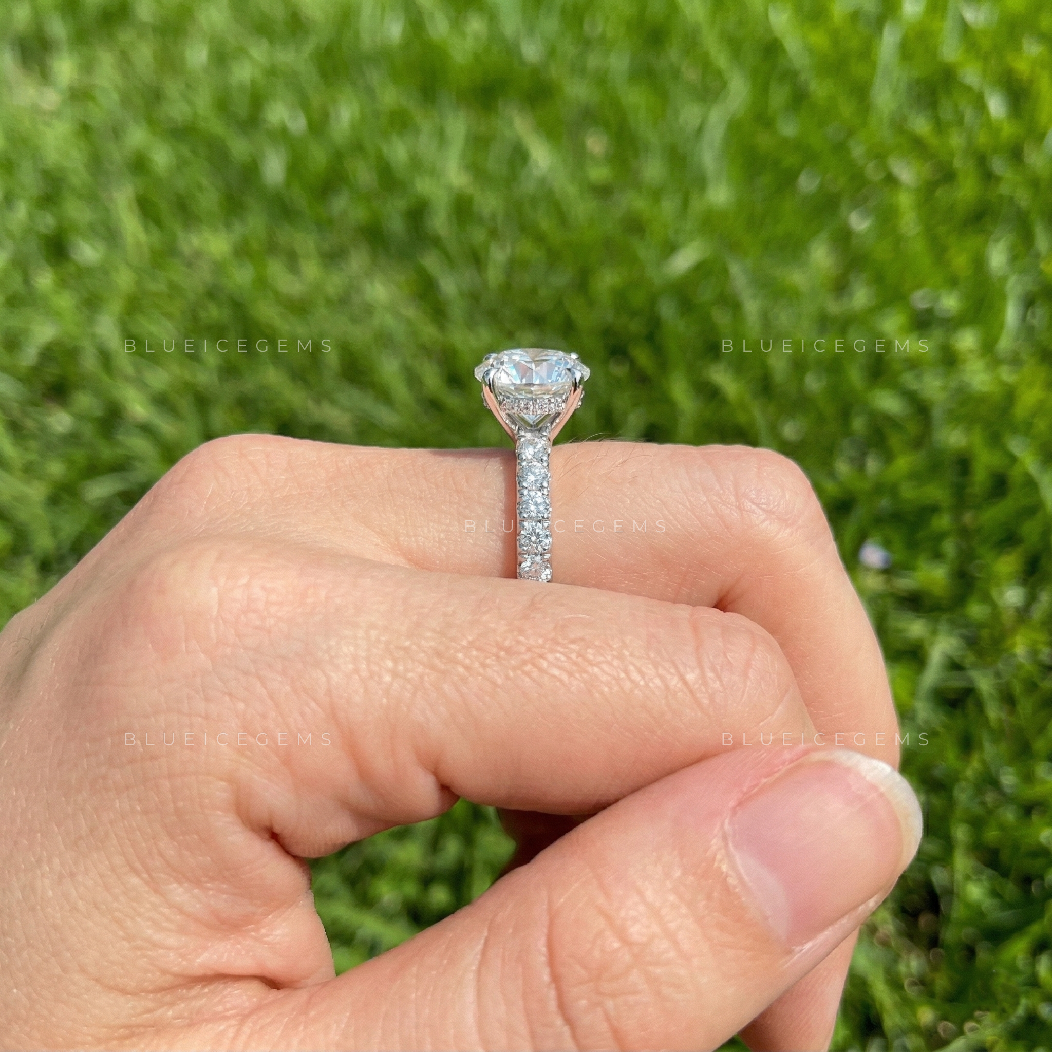 Celestial Radiance Round Brilliant Pavé Engagement Ring