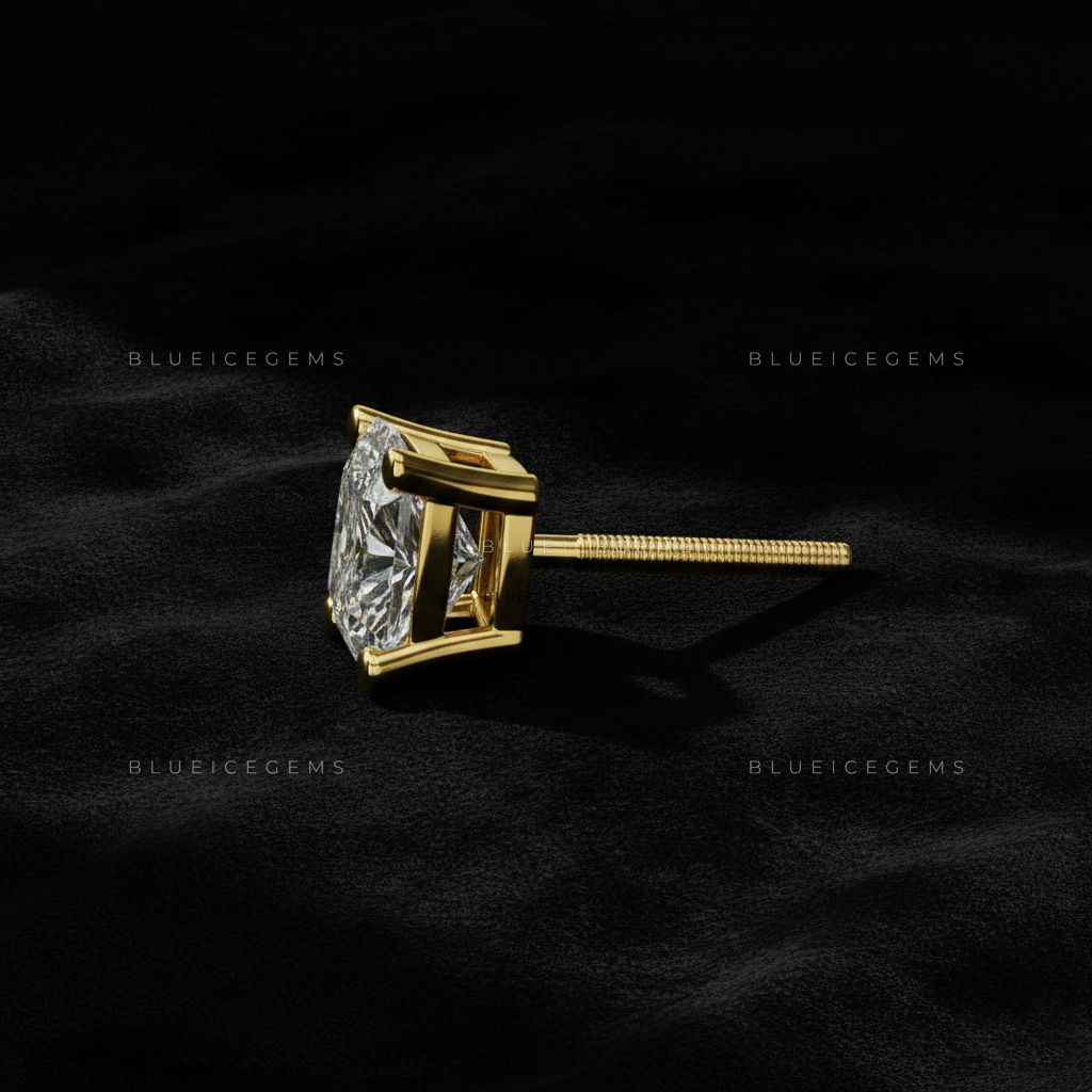 The Velvet Radiance: Cushion-Cut Diamond Stud Earrings