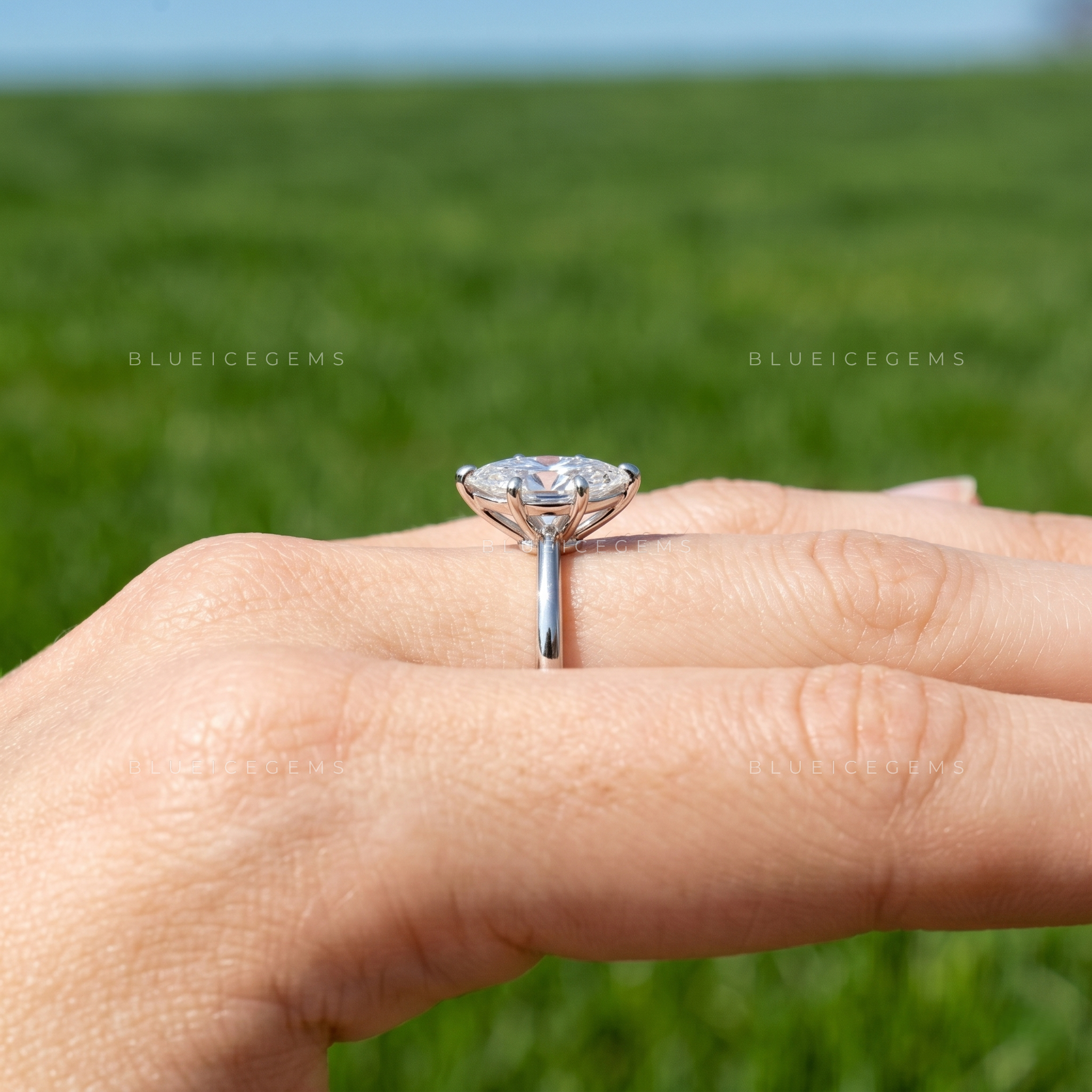 Marquise Cut Solitaire Engagement Ring with Exceptional Brilliance