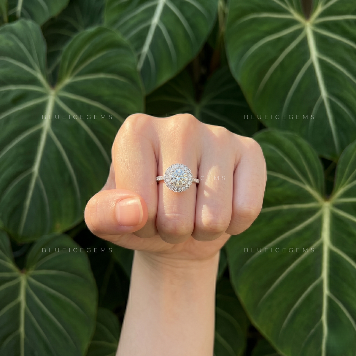 Infinite Splendor Round Brilliant Cut Halo Cathedral Engagement Ring