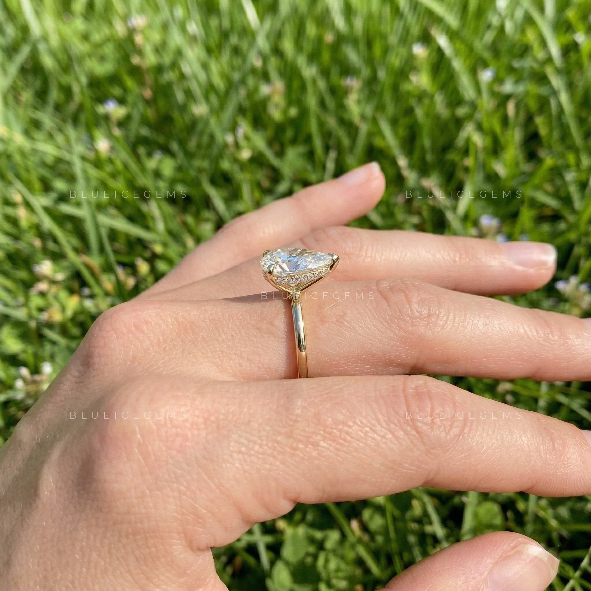 Majestic Grace Pear Cut Solitaire Ring