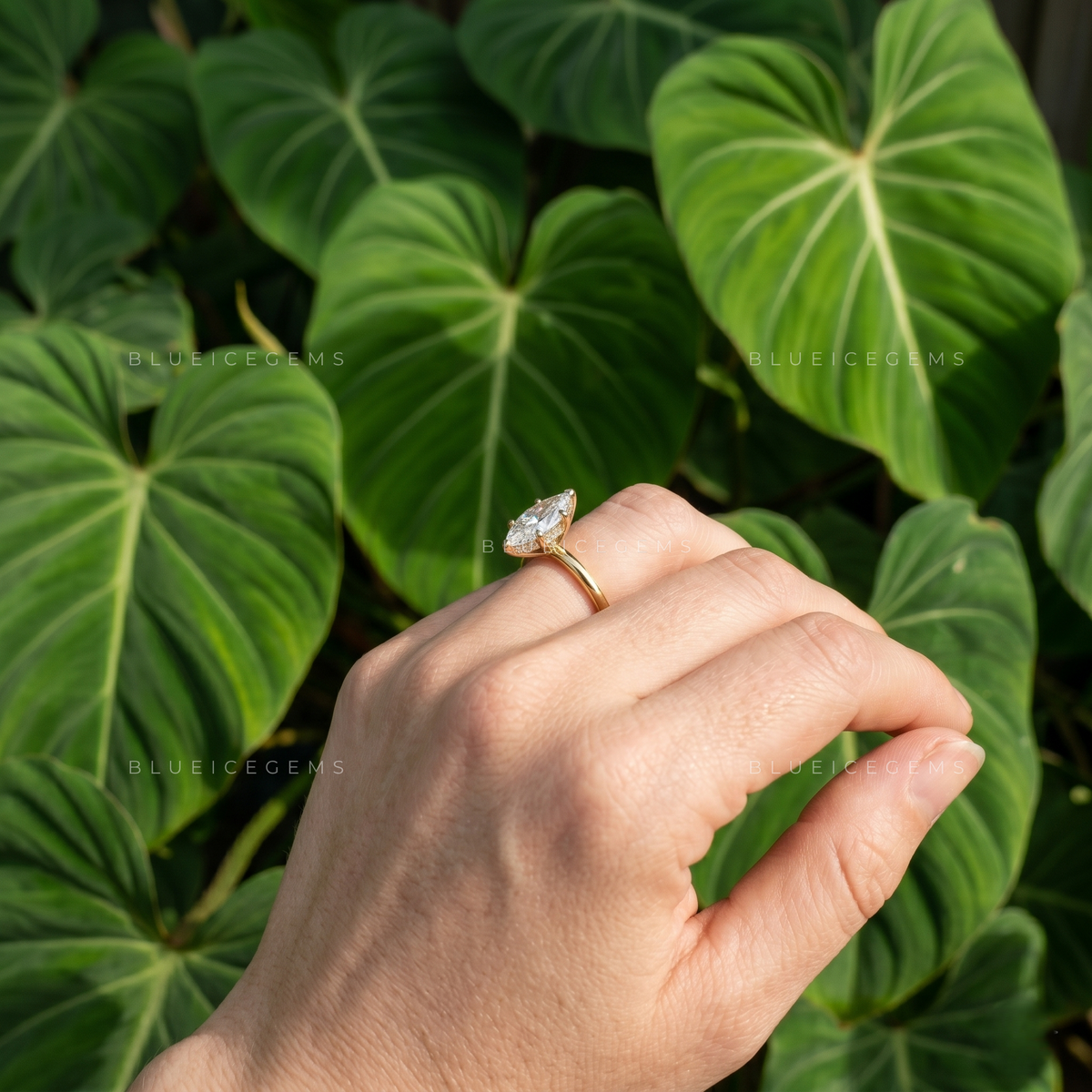 Graceful Royalty Marquise Cut Hidden Halo Solitaire Ring