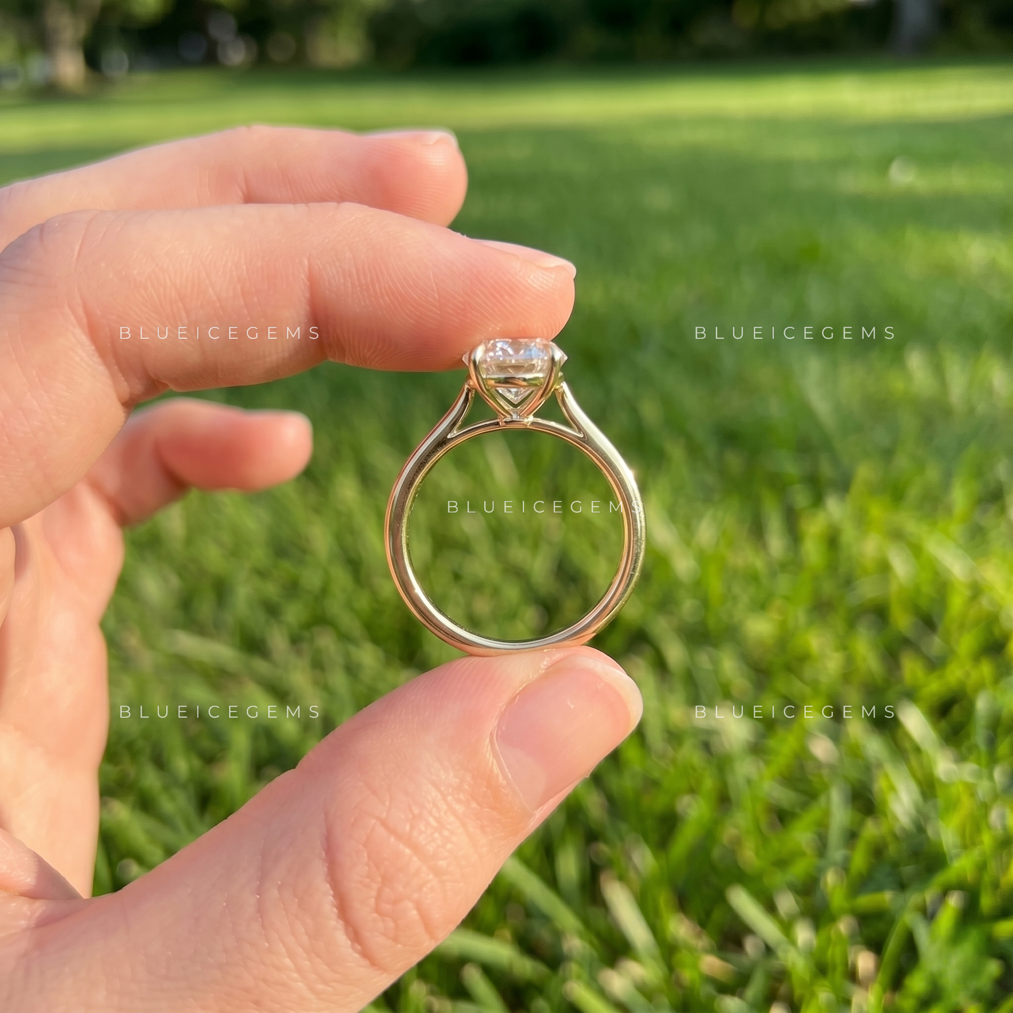 Opulent Grandeur Oval Cut Cathedral Engagement Ring