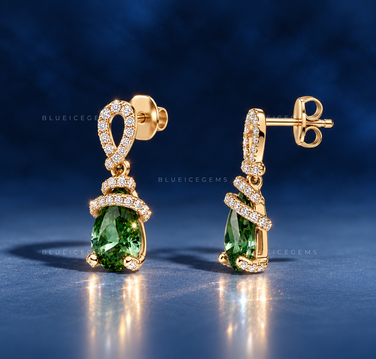 Pacific Green Knot Drop Earrings