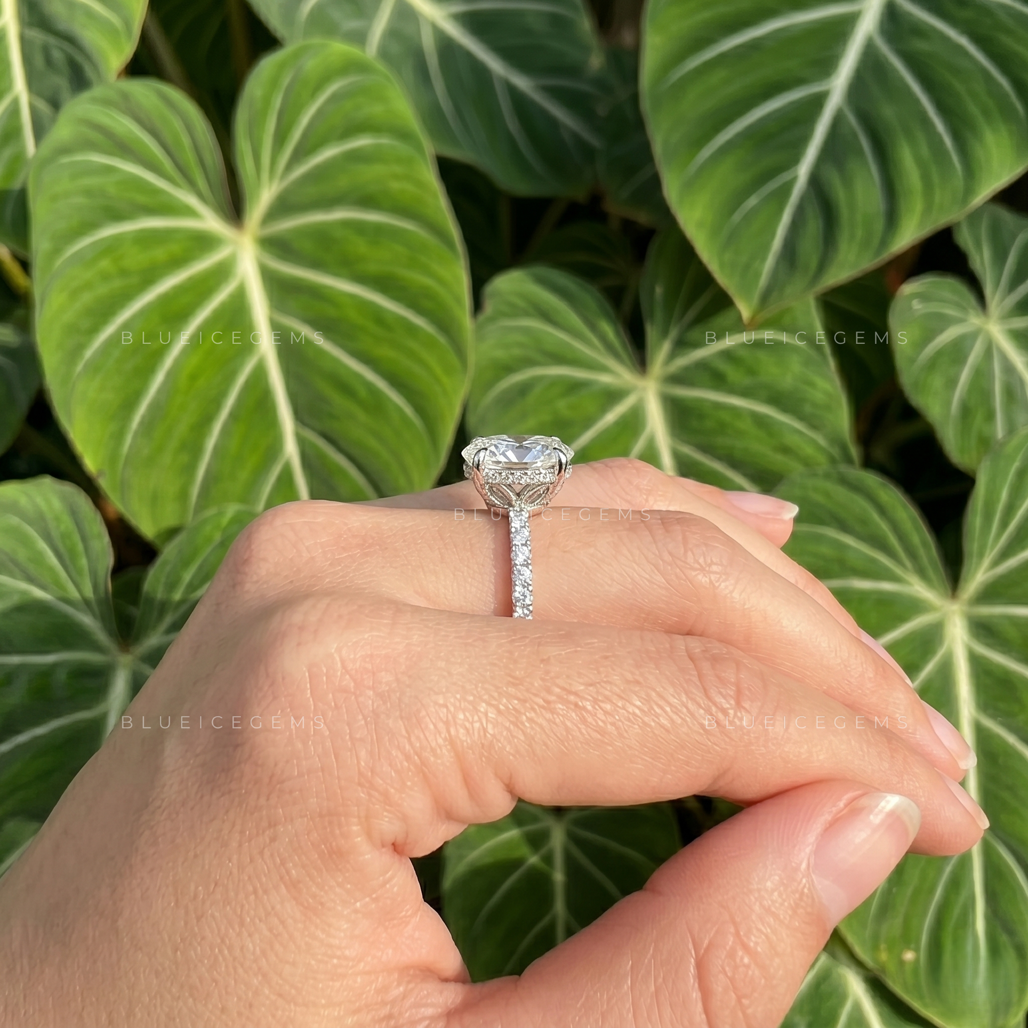 Timeless Allure Oval Cut Solitaire Engagement Ring with Pavé Band