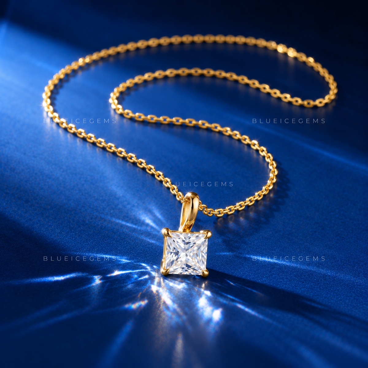 Princess Cut Solitaire Diamond Pendant