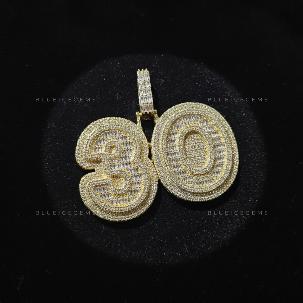 "30" Custom Baguette & Round Diamond Pendant