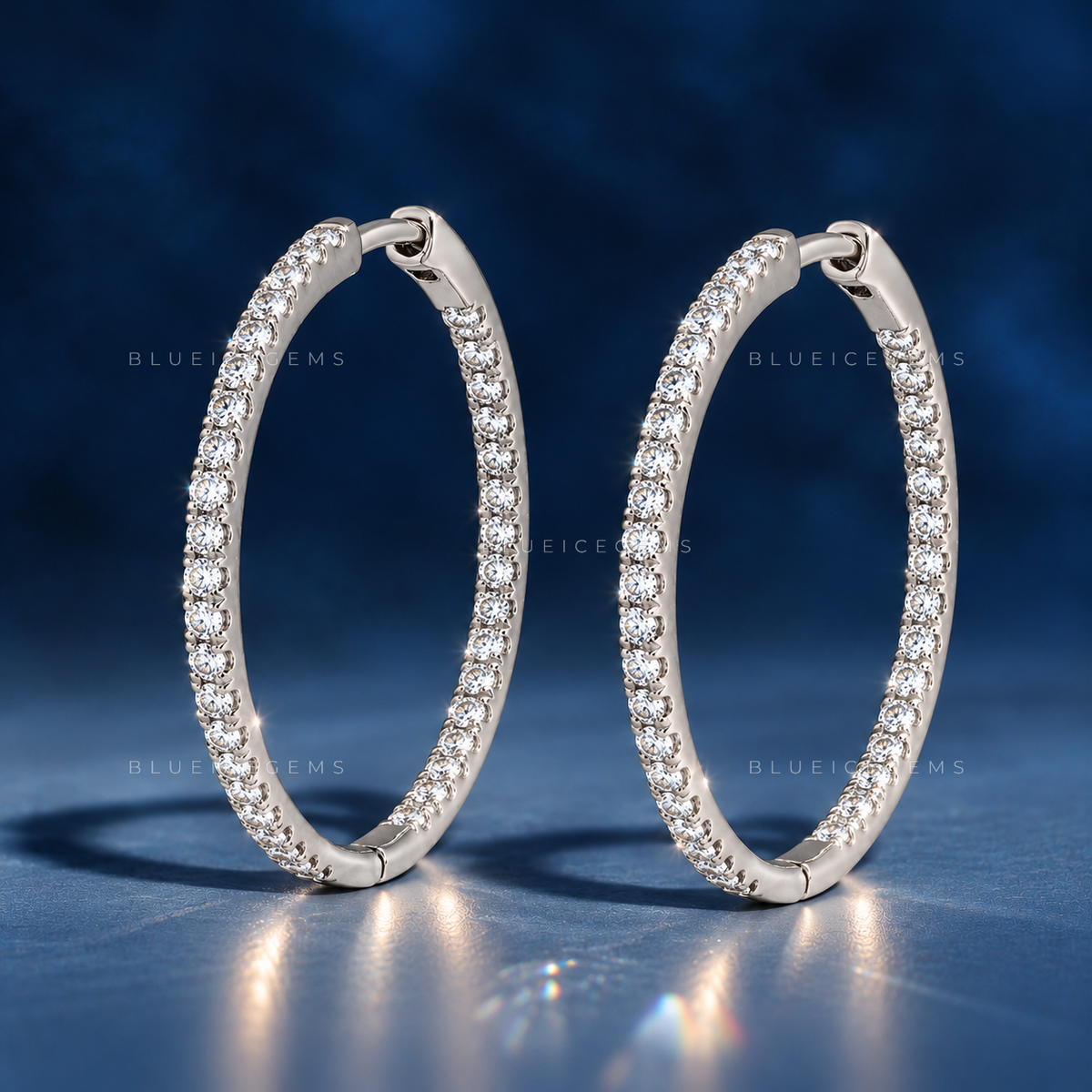 Micro Pavé Diamond Hoop Earrings
