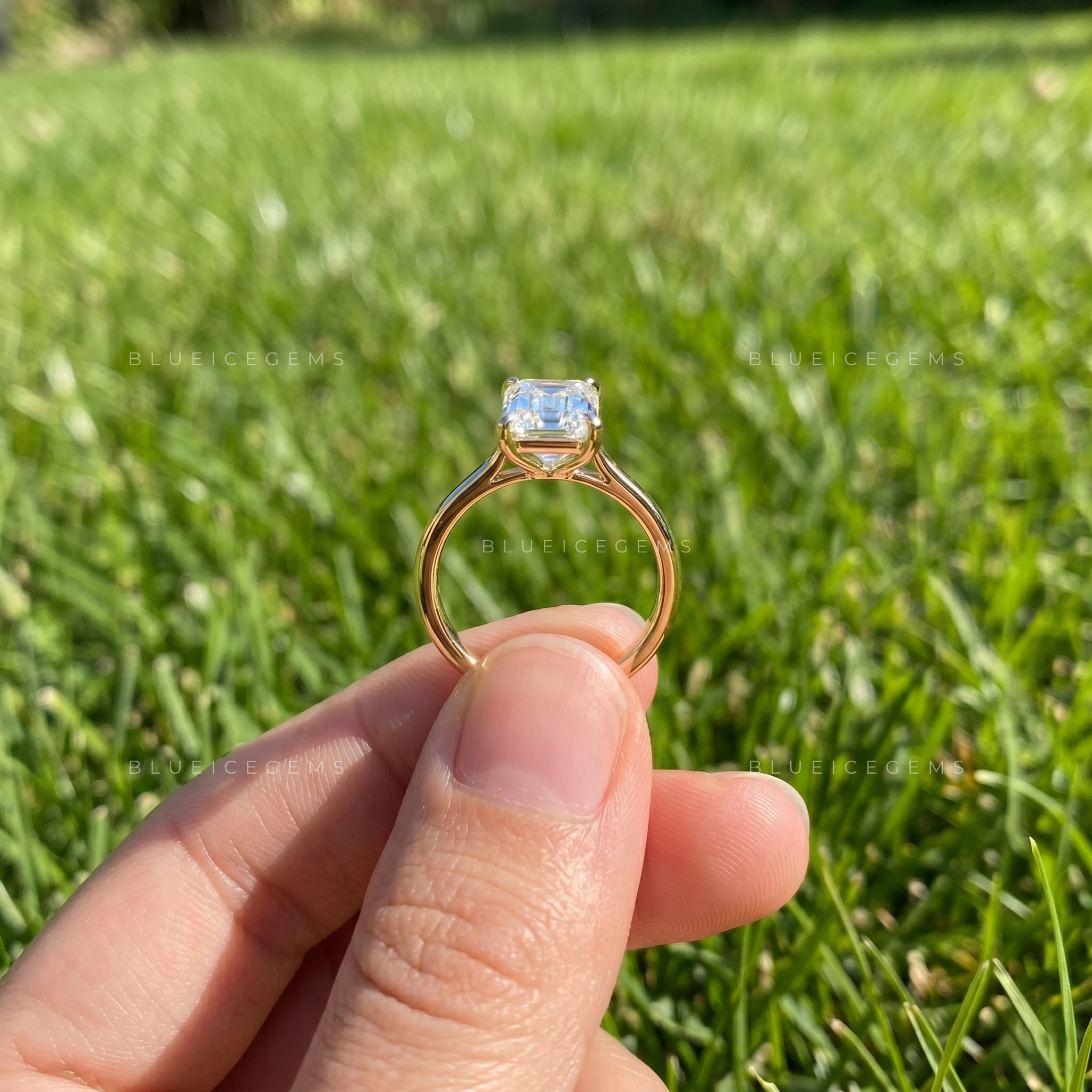 Imperial Majesty Emerald Cut Solitaire Engagement Ring