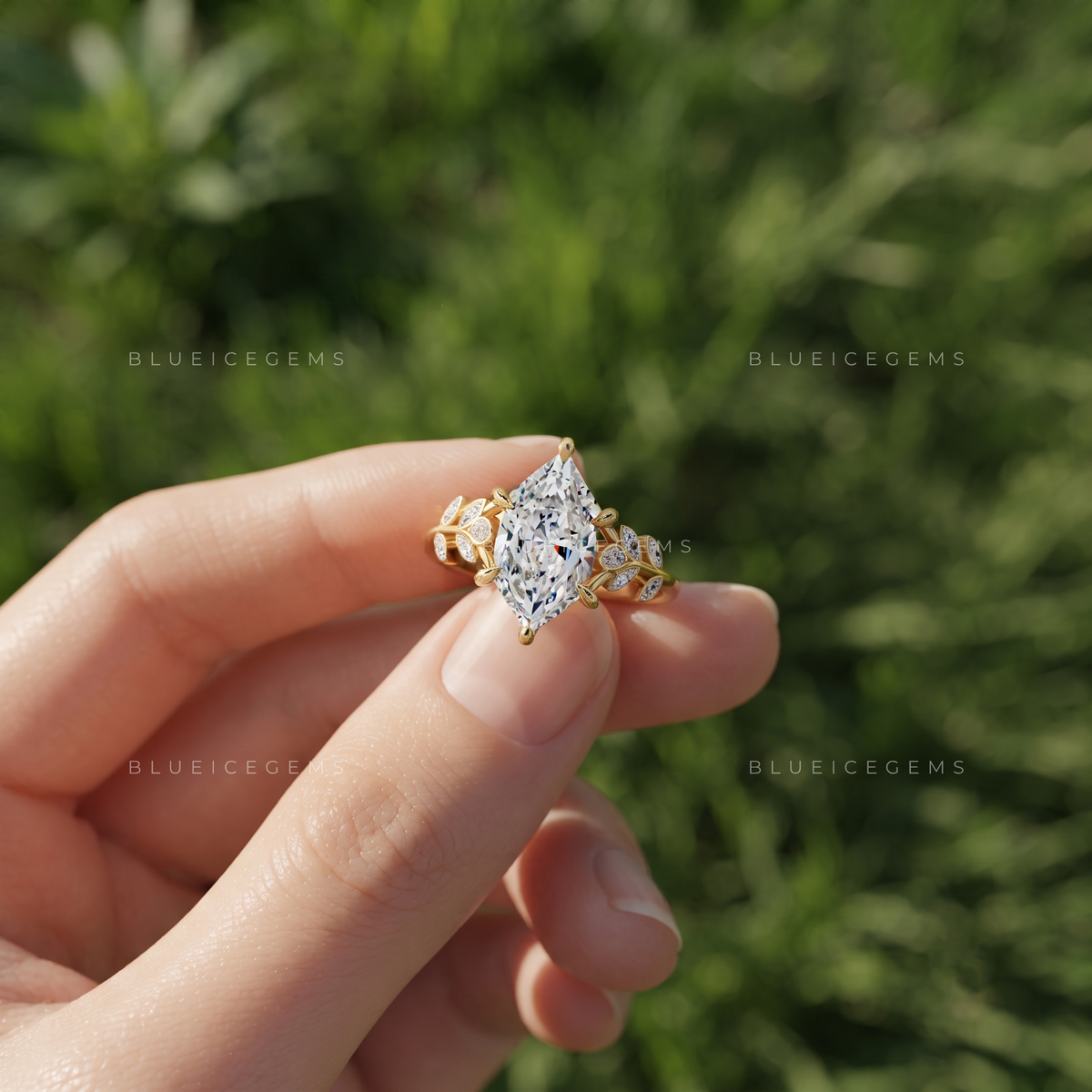 Florence Vine-Detail Dutch Marquise Engagement Ring