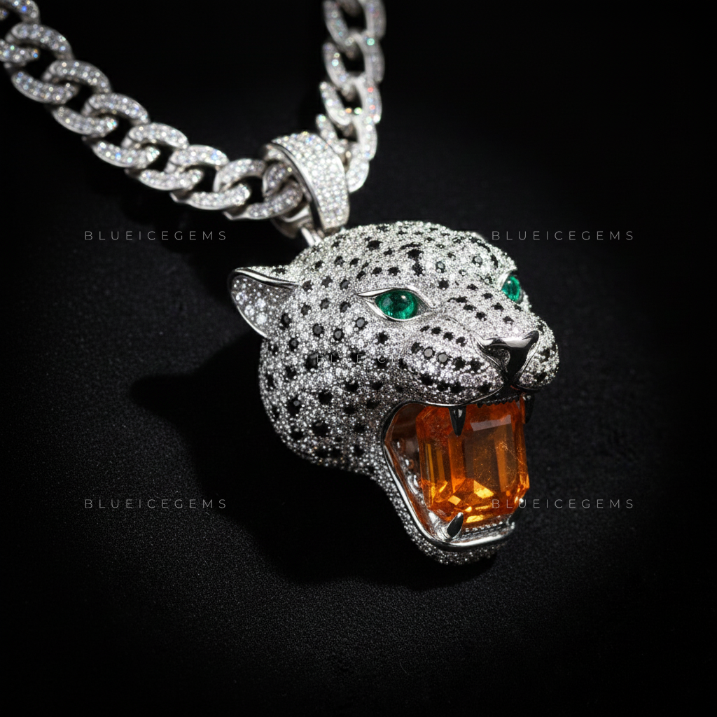 The Apex Predator: Emerald-Eyed Leopard & Amber Citrine Maw