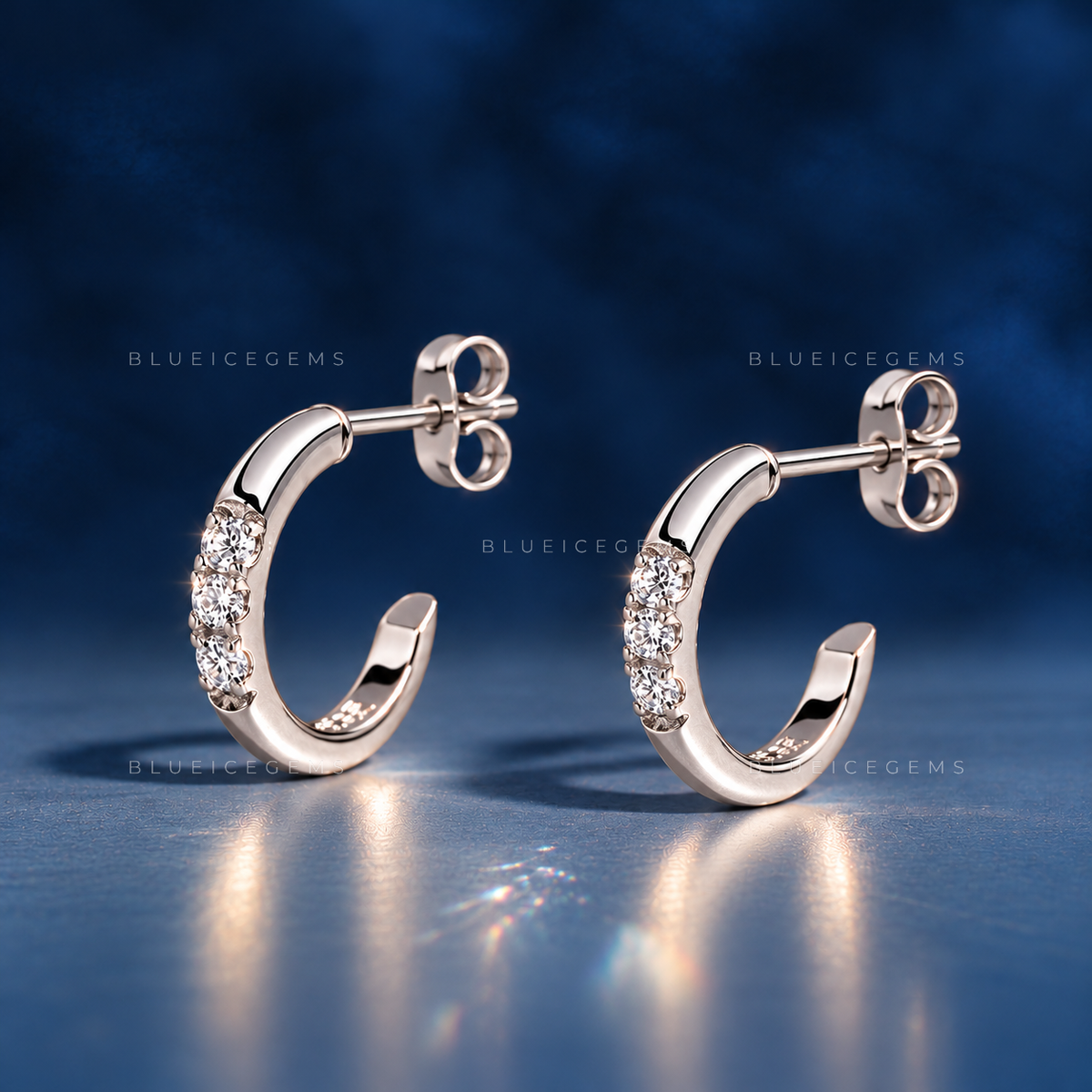 Scalloped Pavé Diamond Huggie Earrings