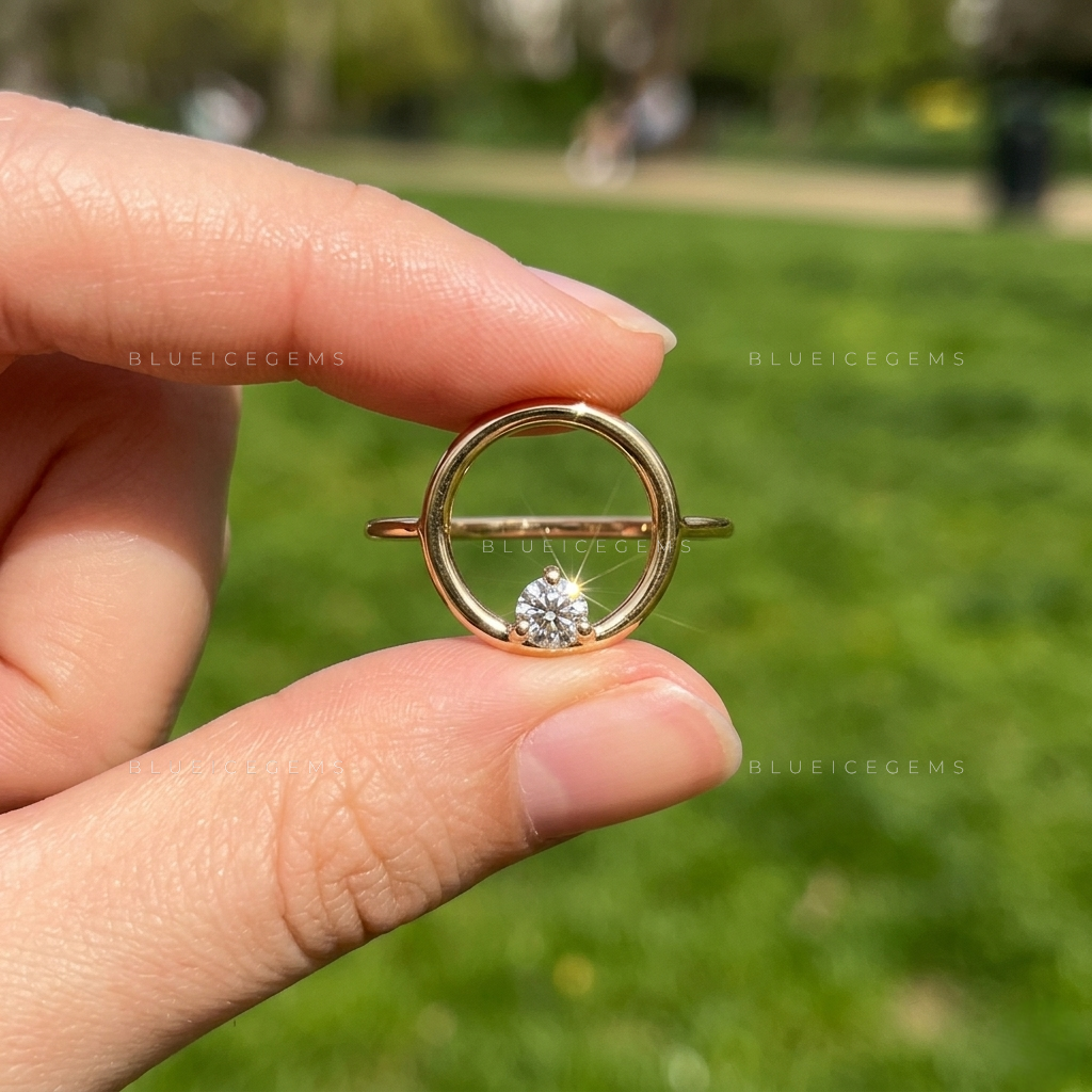Delicate Open-Circle Solitaire Everyday Promise Ring