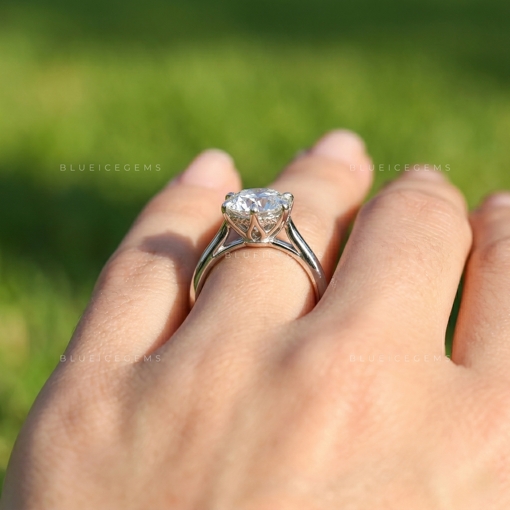 Bold 4 Carat Round Brilliant Cut Solitaire Statement Ring